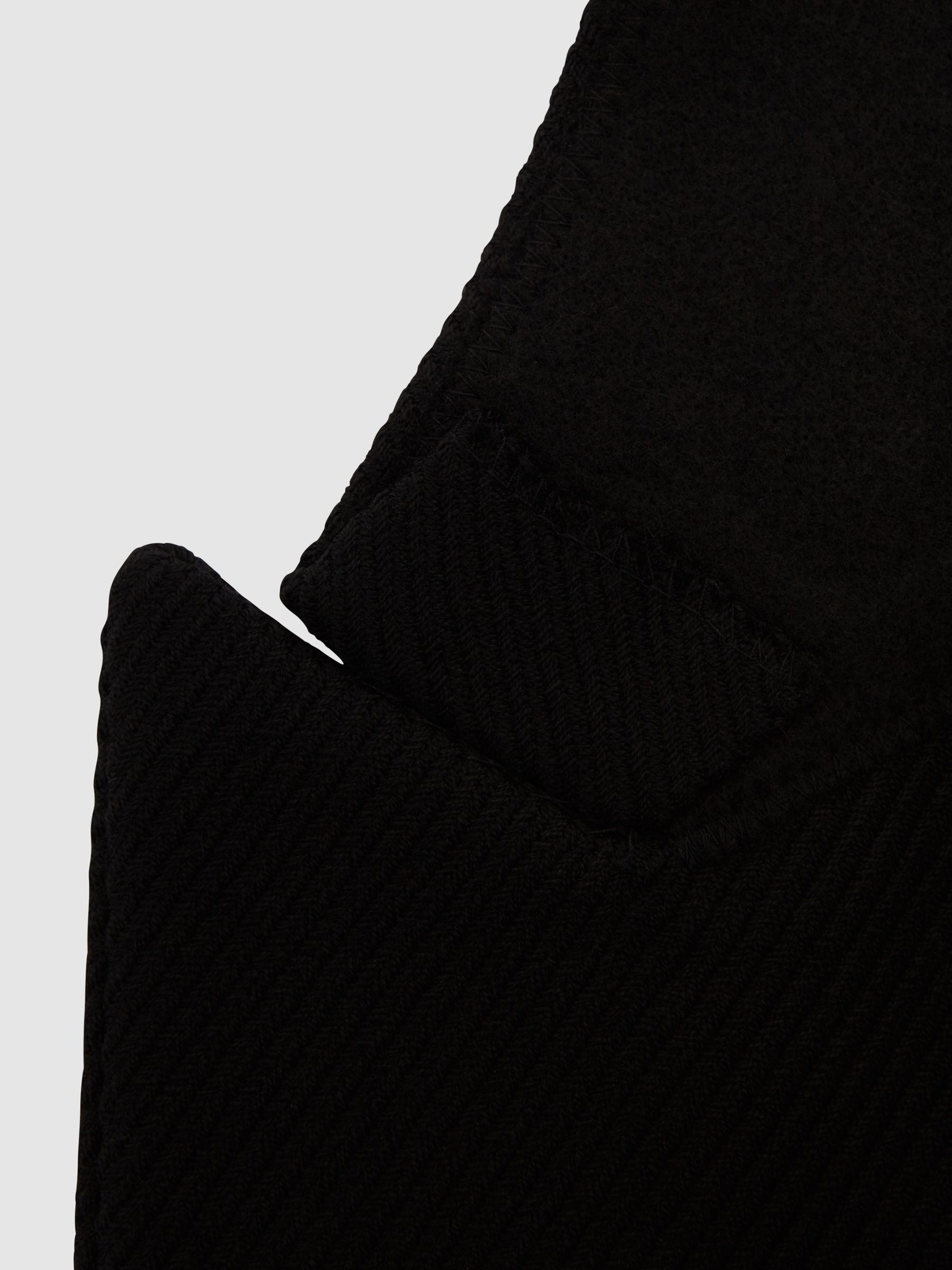 Double Breasted Twill Blazer in Black - Image 9 of 11