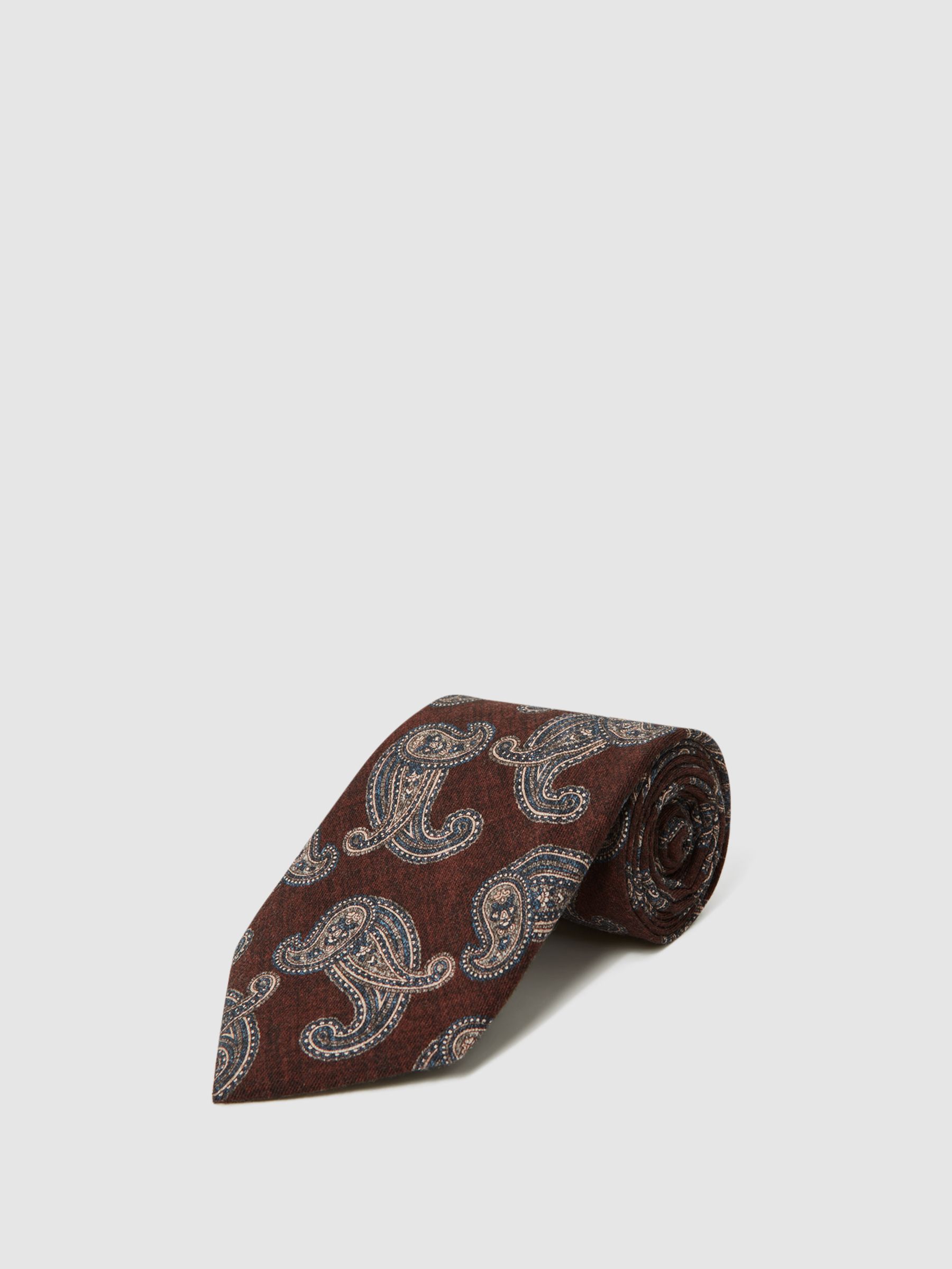 Paisley Print Tie in Brown - Image 4 of 5
