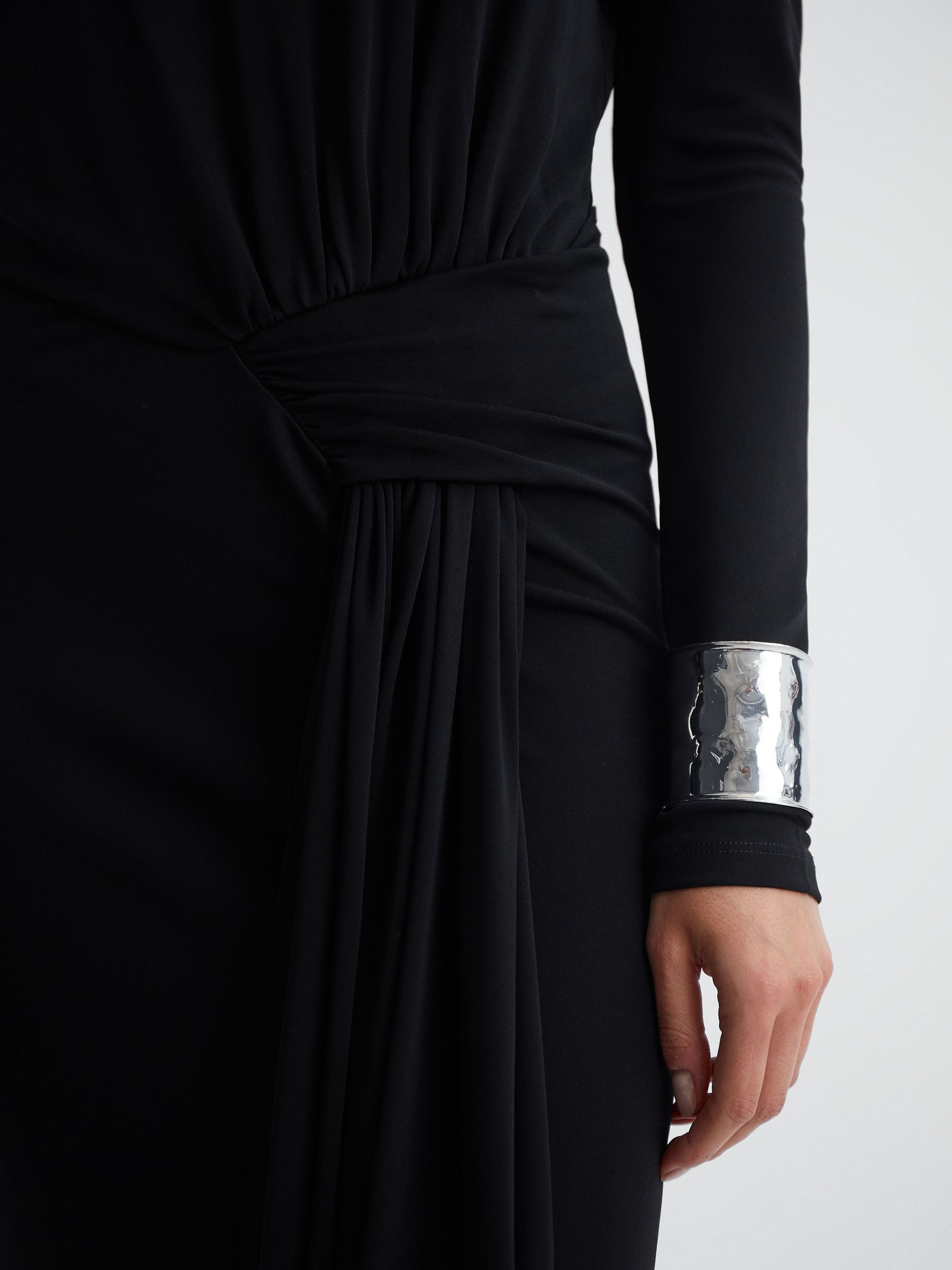 Diamanté Bodycon Maxi Dress in Black - Image 3 of 4