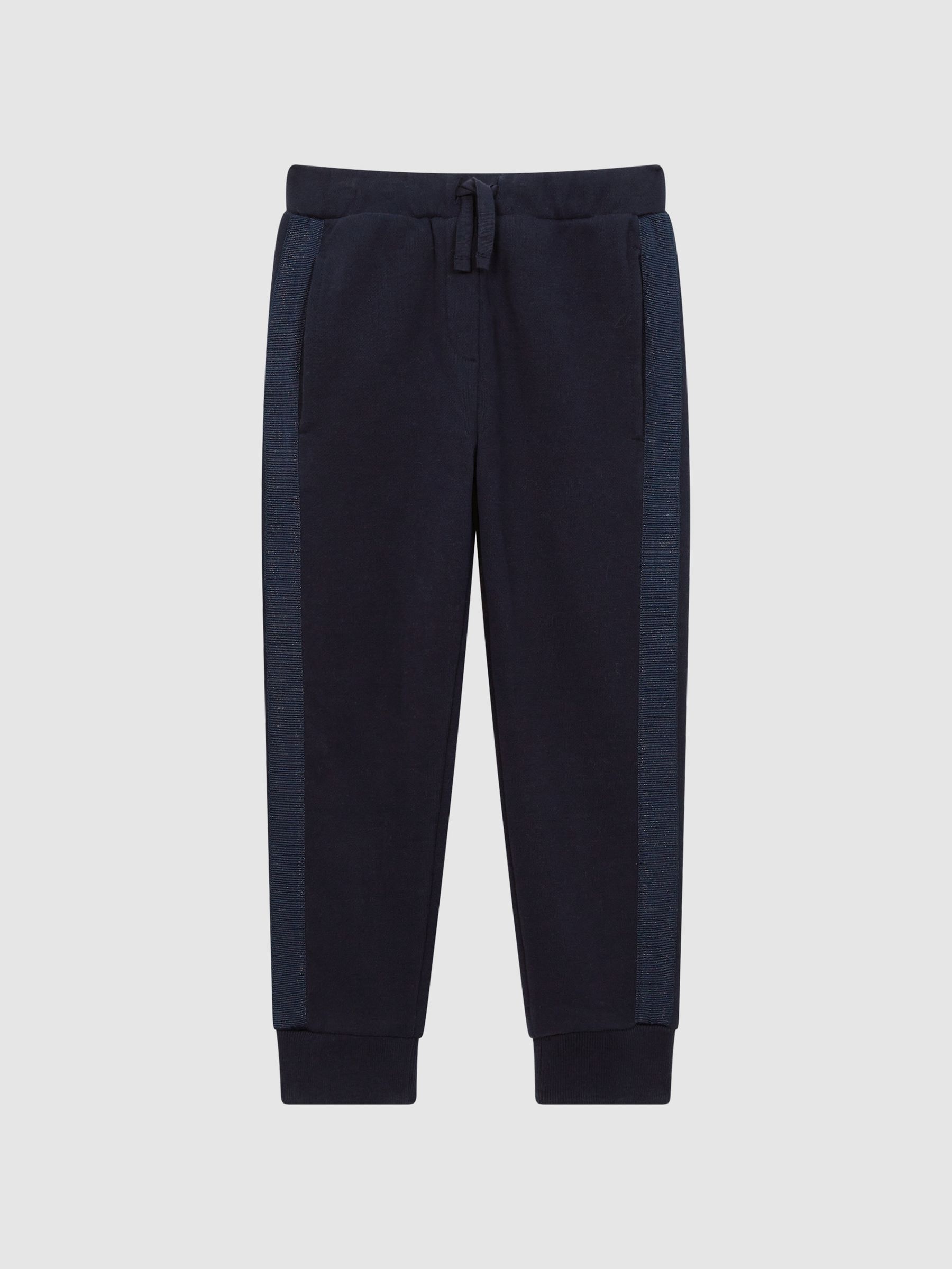 Junior Metallic Trim Joggers in Navy - Image 2 of 7