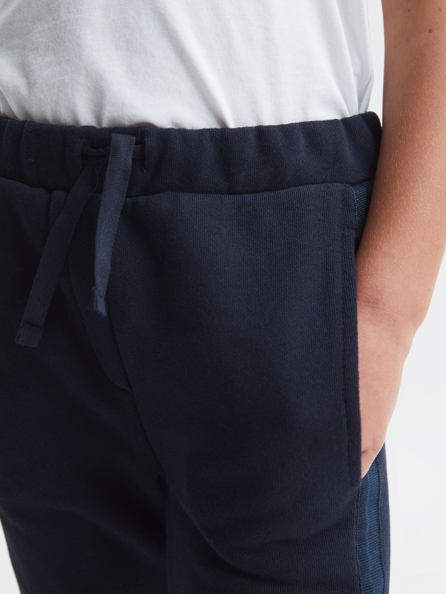 Junior Metallic Trim Joggers in Navy - Image 3 of 7