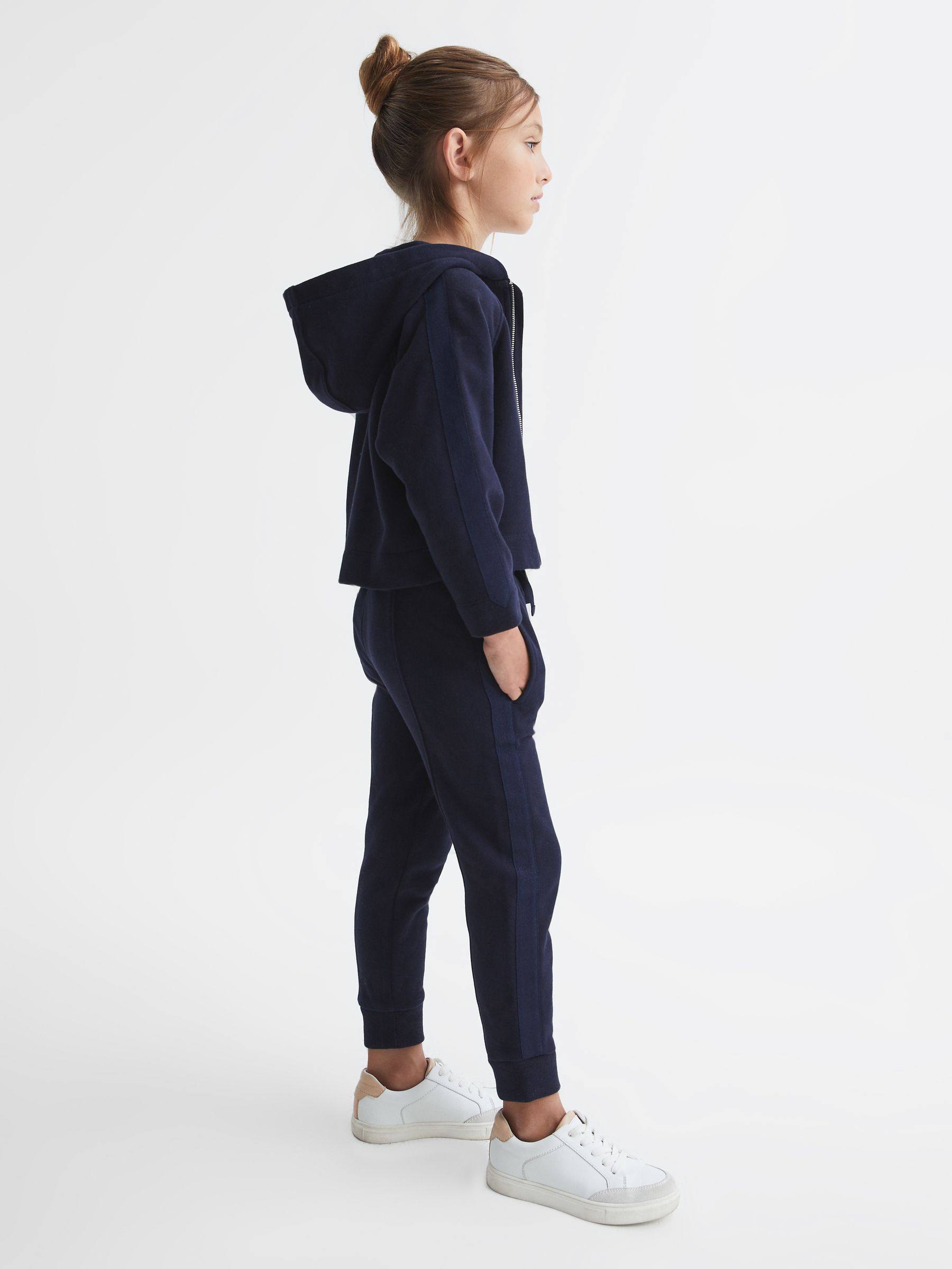 Junior Metallic Trim Joggers in Navy - Image 6 of 7