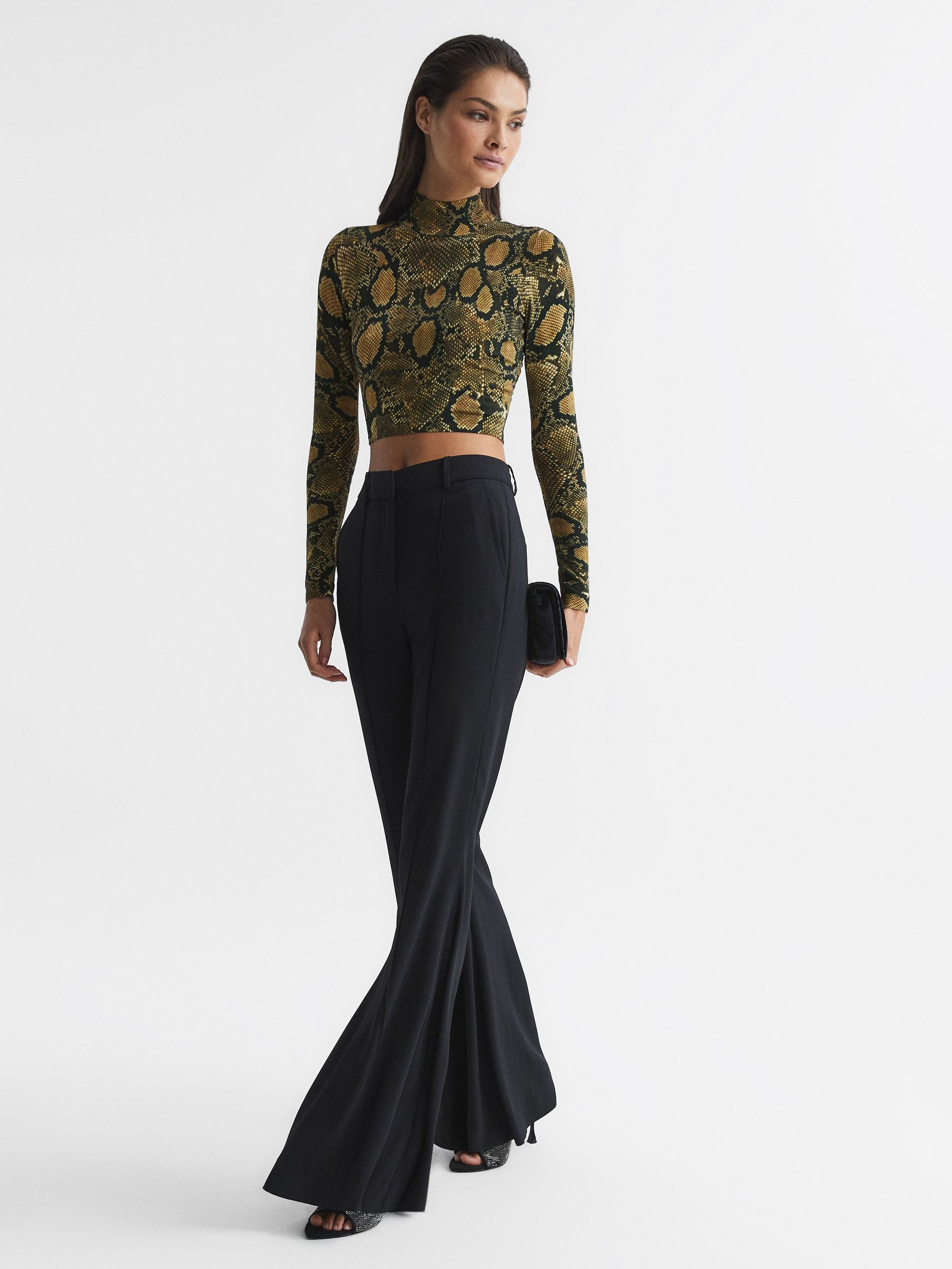 Snake Print Knitted Top in Multi - image 3