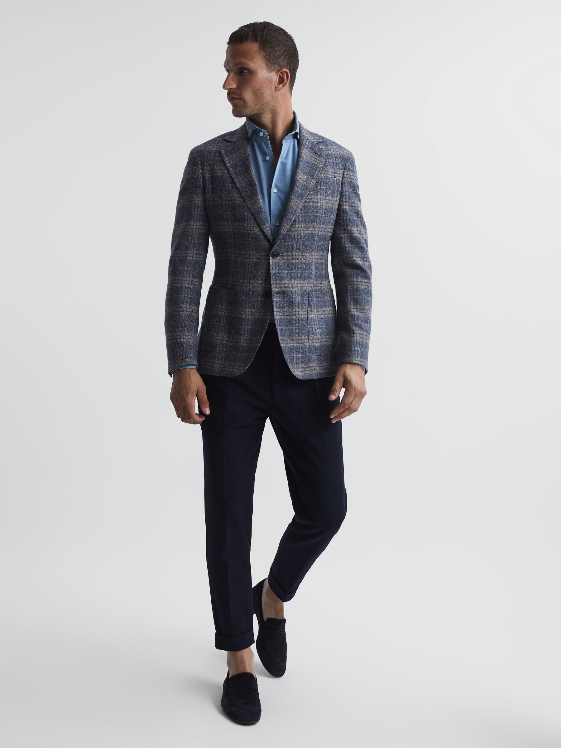 Relaxed Fit Twill Trousers in Navy - Image 3 of 5