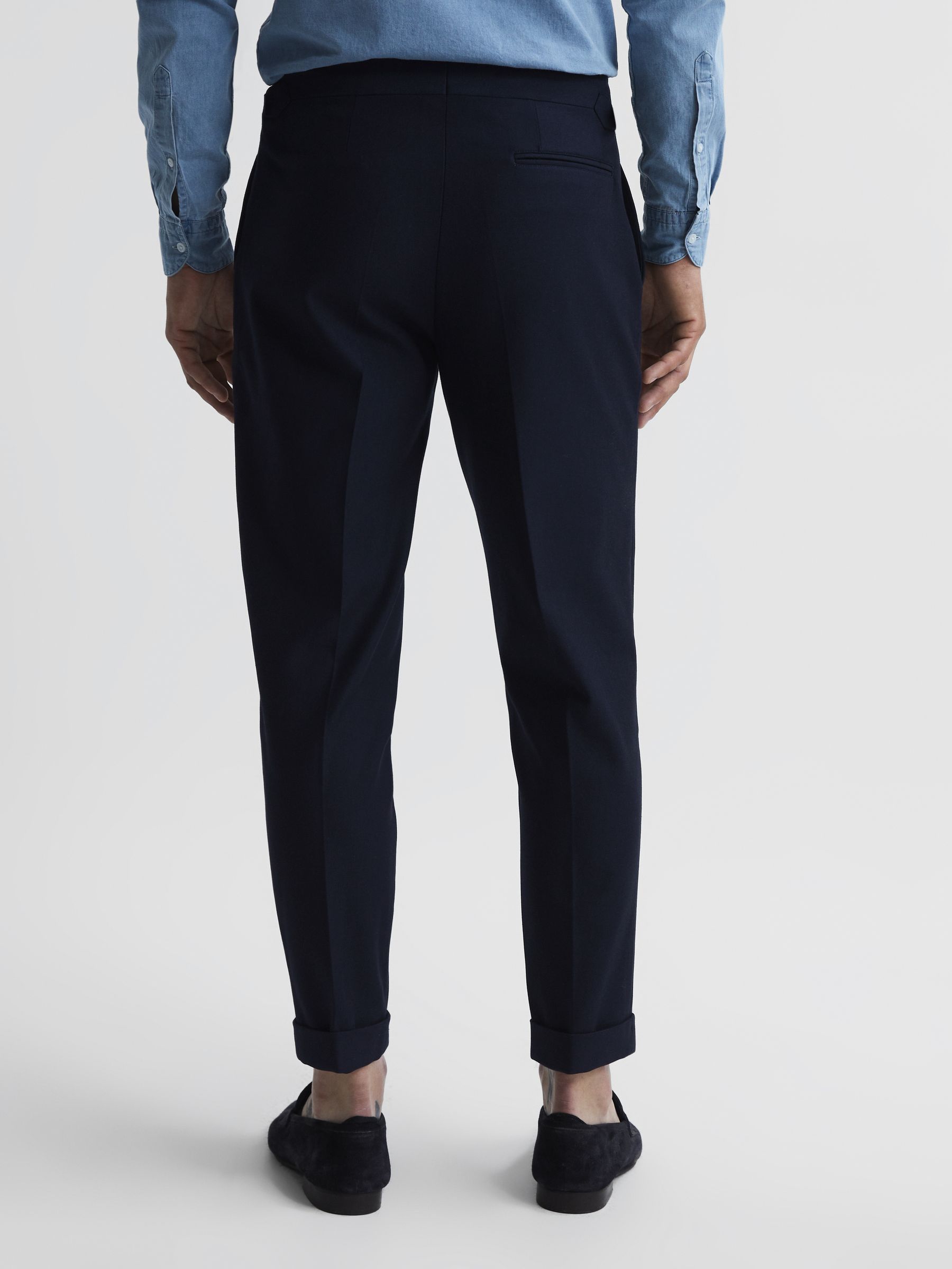 Relaxed Fit Twill Trousers in Navy - Image 5 of 5
