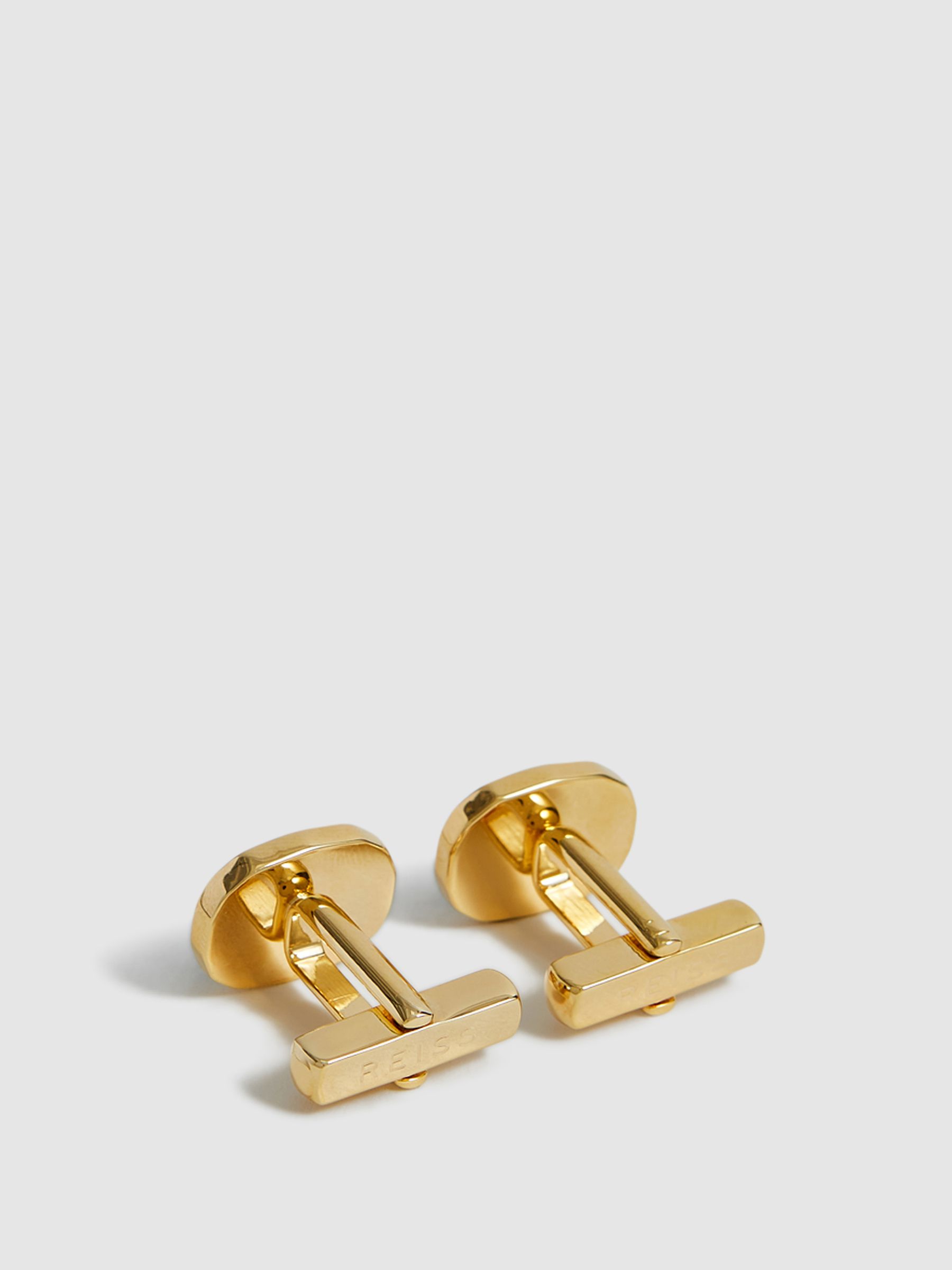 Stone Insert Cufflinks in Gold - Image 4 of 5