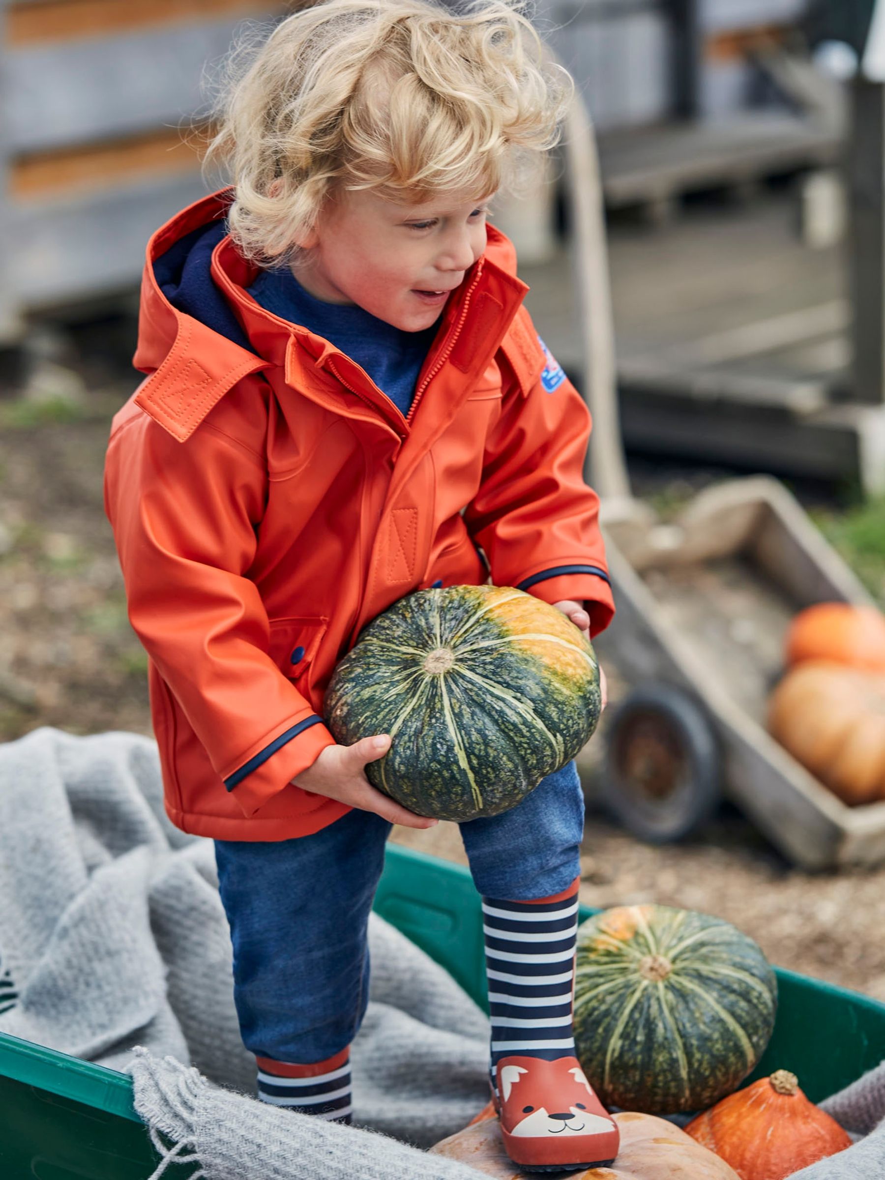 Fox Wellies in Navy Ecru Stripe - Image 3 of 4