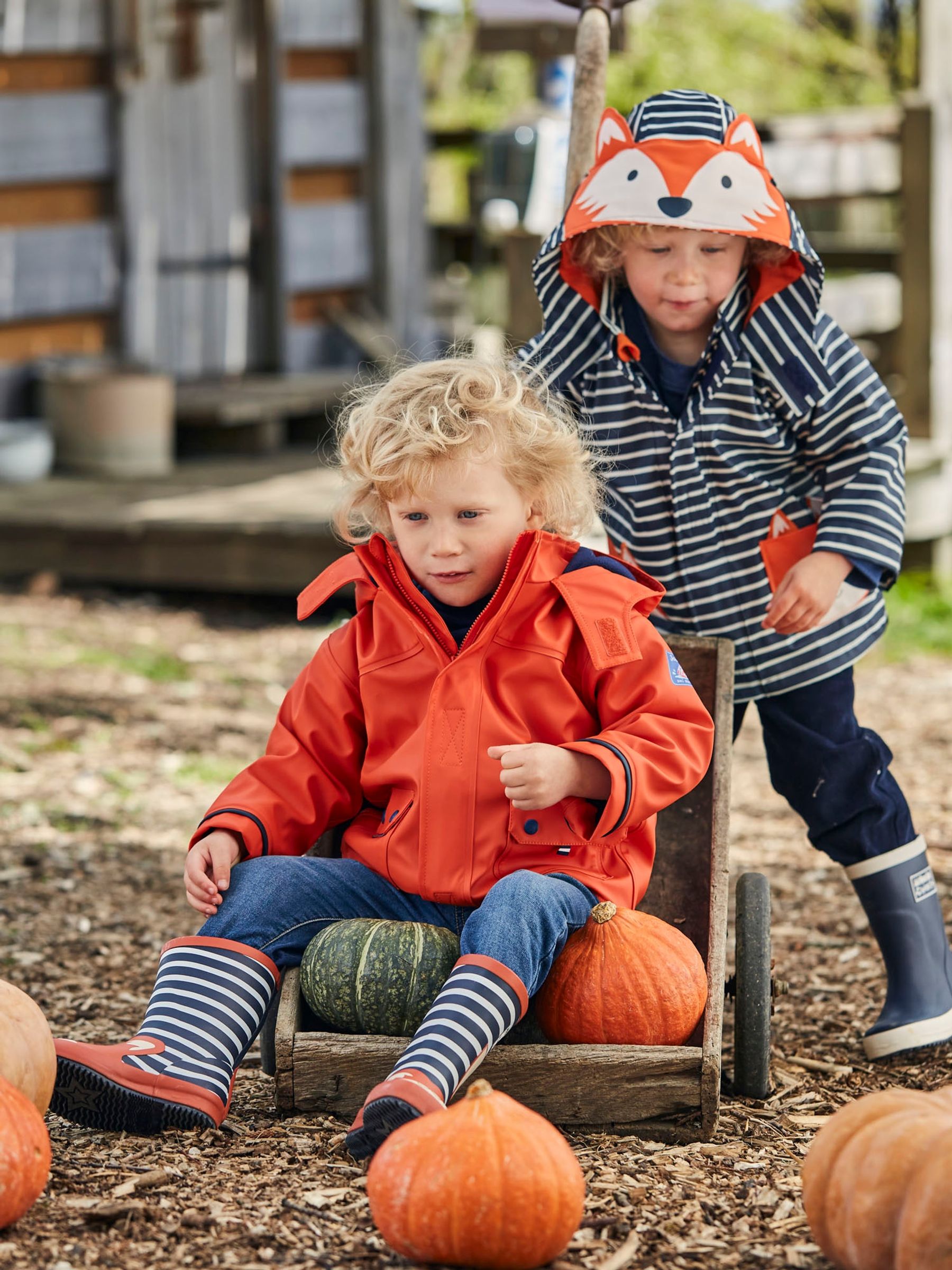 Fox Wellies in Navy Ecru Stripe - Image 4 of 4