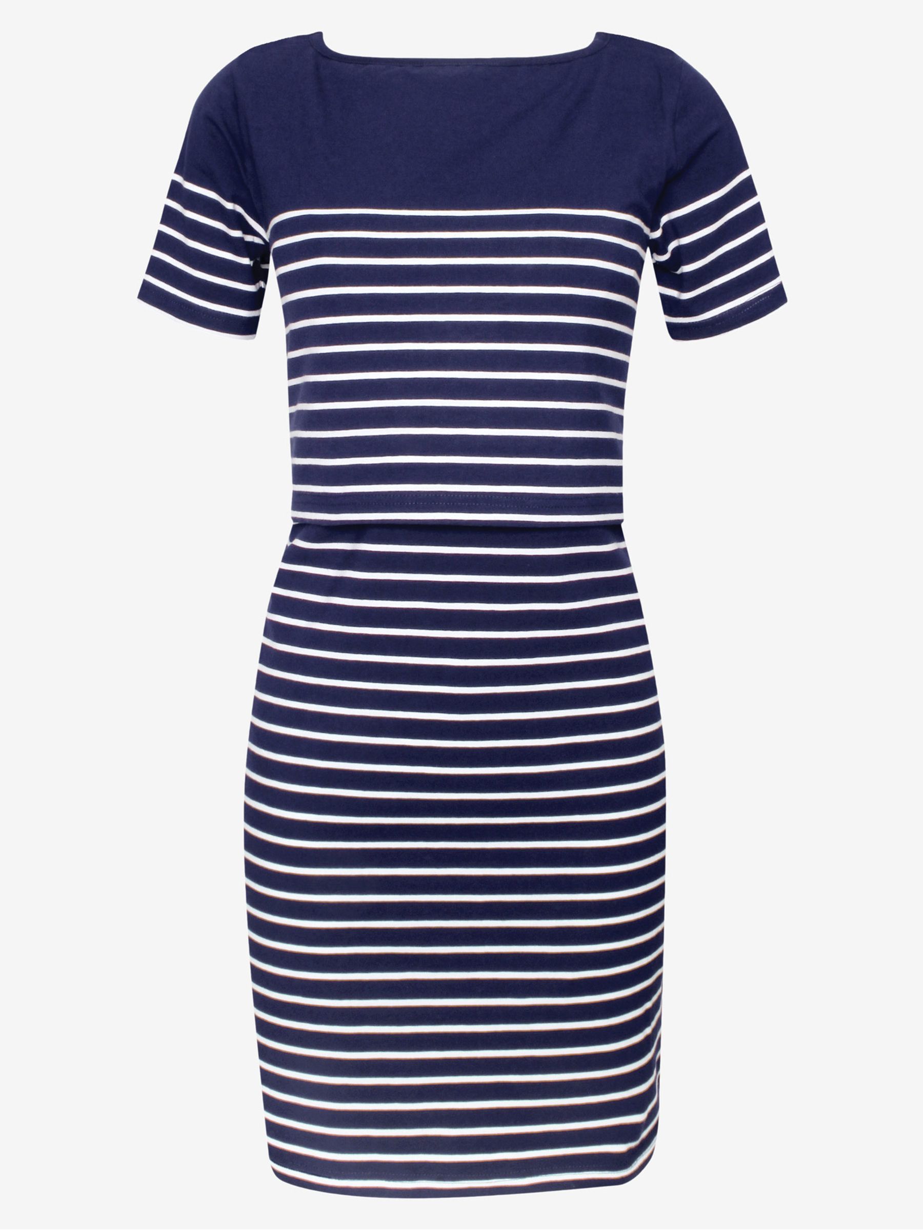 Navy White Stripe Breton Stripe Nursing Dress - Image 3 of 4
