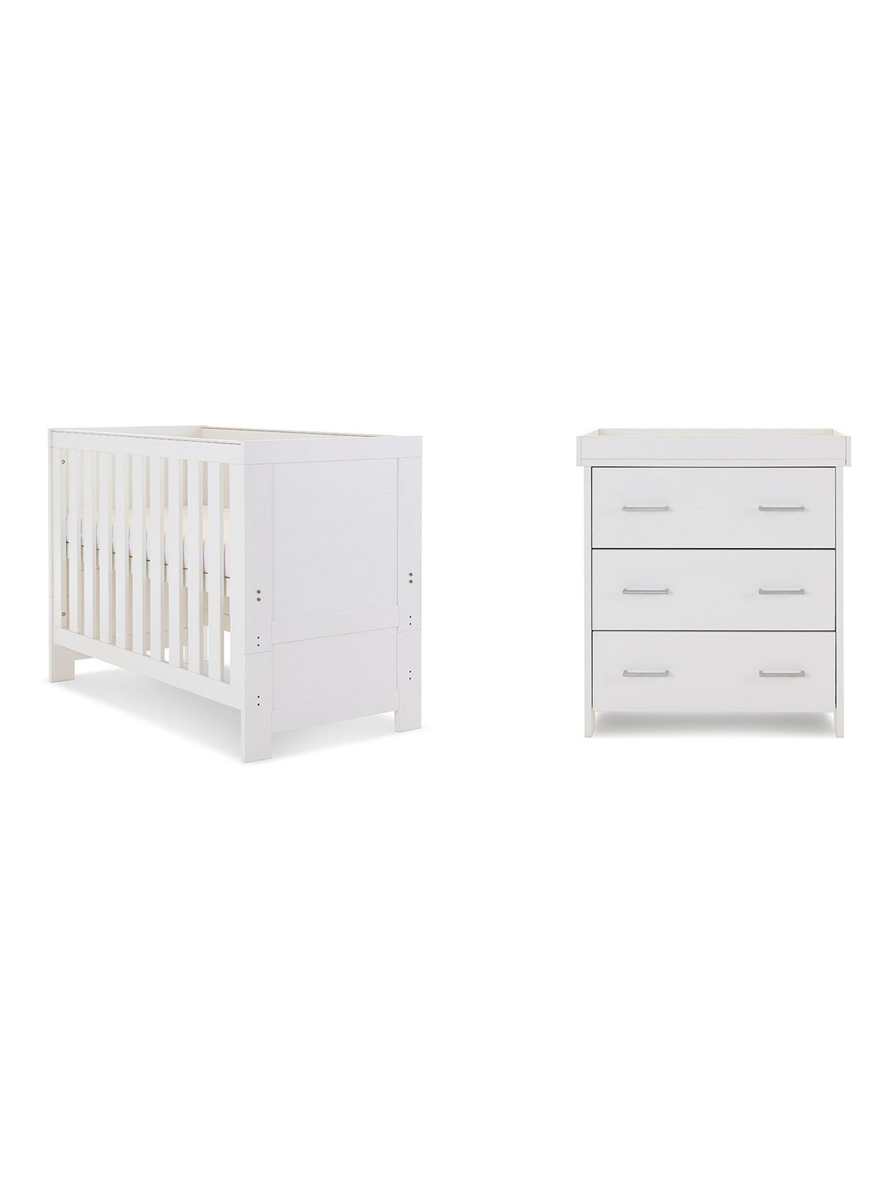 Obaby White Nika Mini Nursery Furniture Set 2 Piece - Image 4 of 4