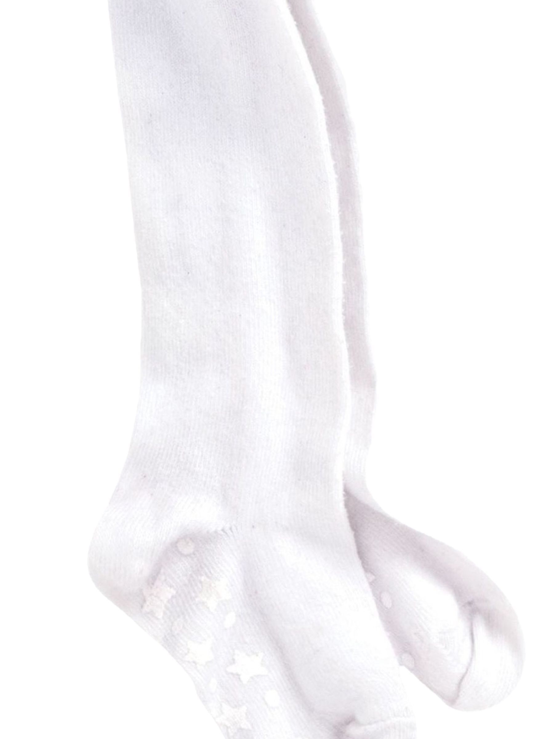 White Cotton Rich Plain Tights - Image 2 of 3