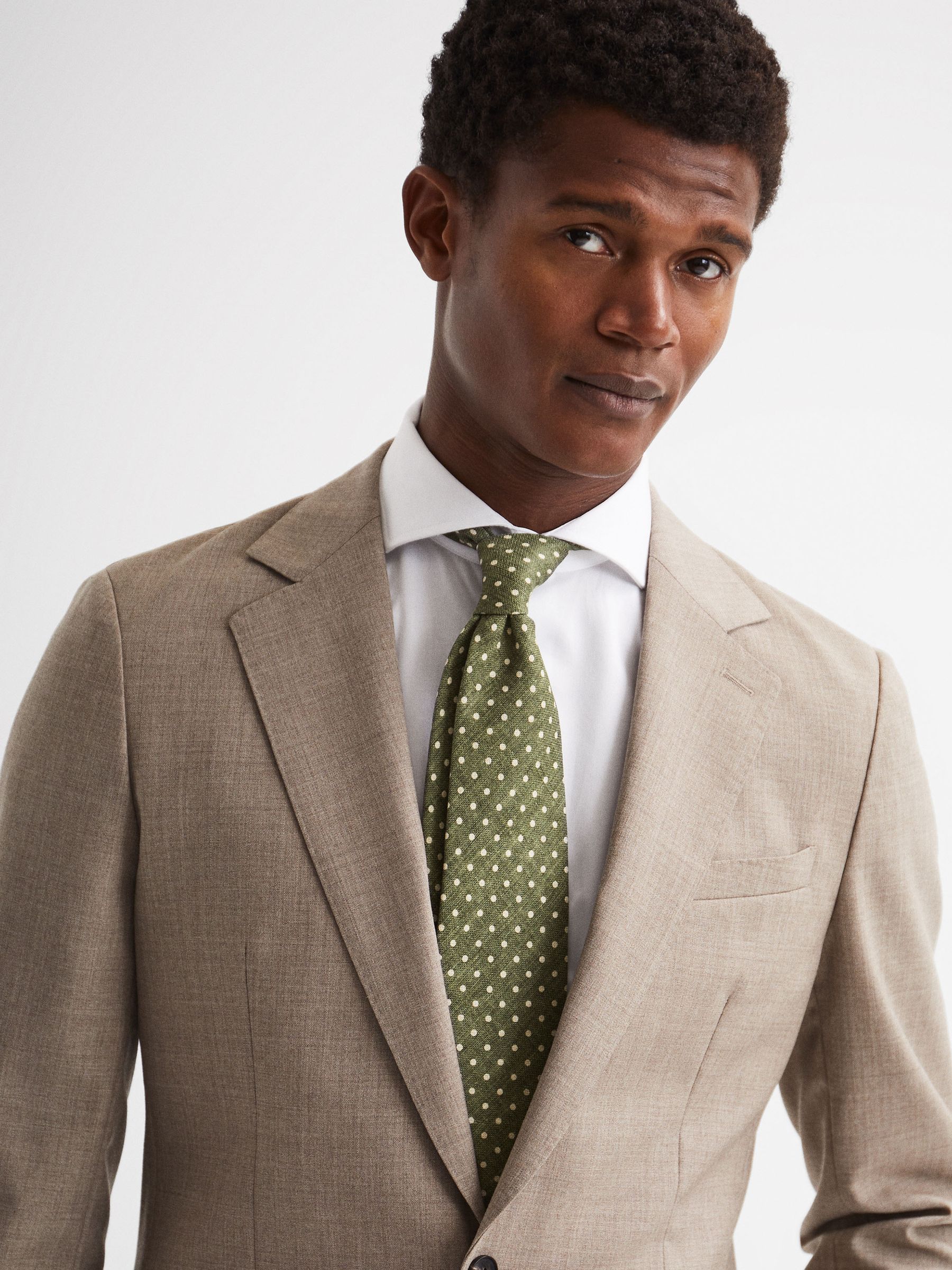 Silk Polka Dot Tie in Green - Image 2 of 5 Silk Polka Dot Tie in Green - Image 2 of 5