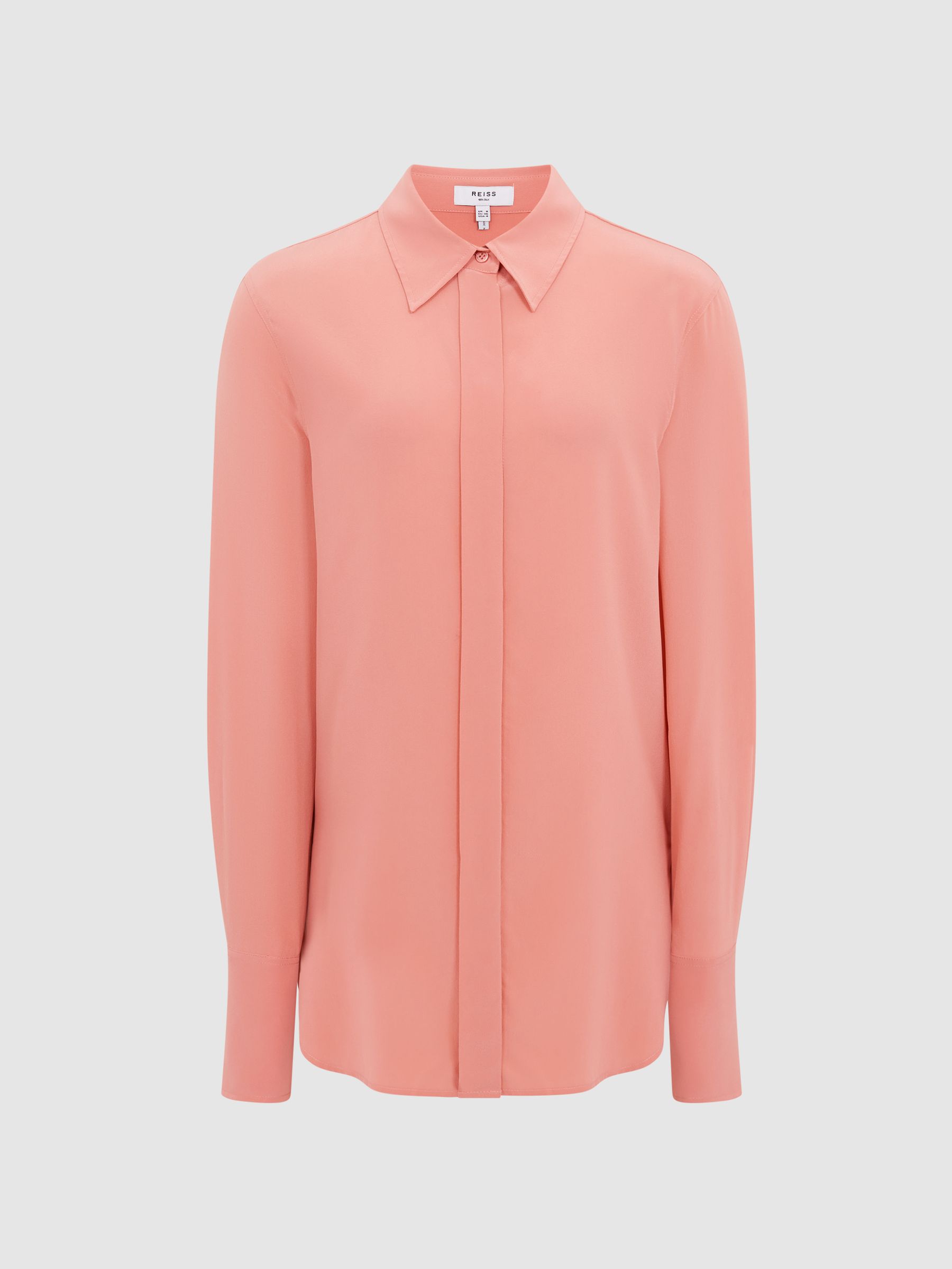 Matte Silk Tunic Shirt in Pink - Image 2 of 7