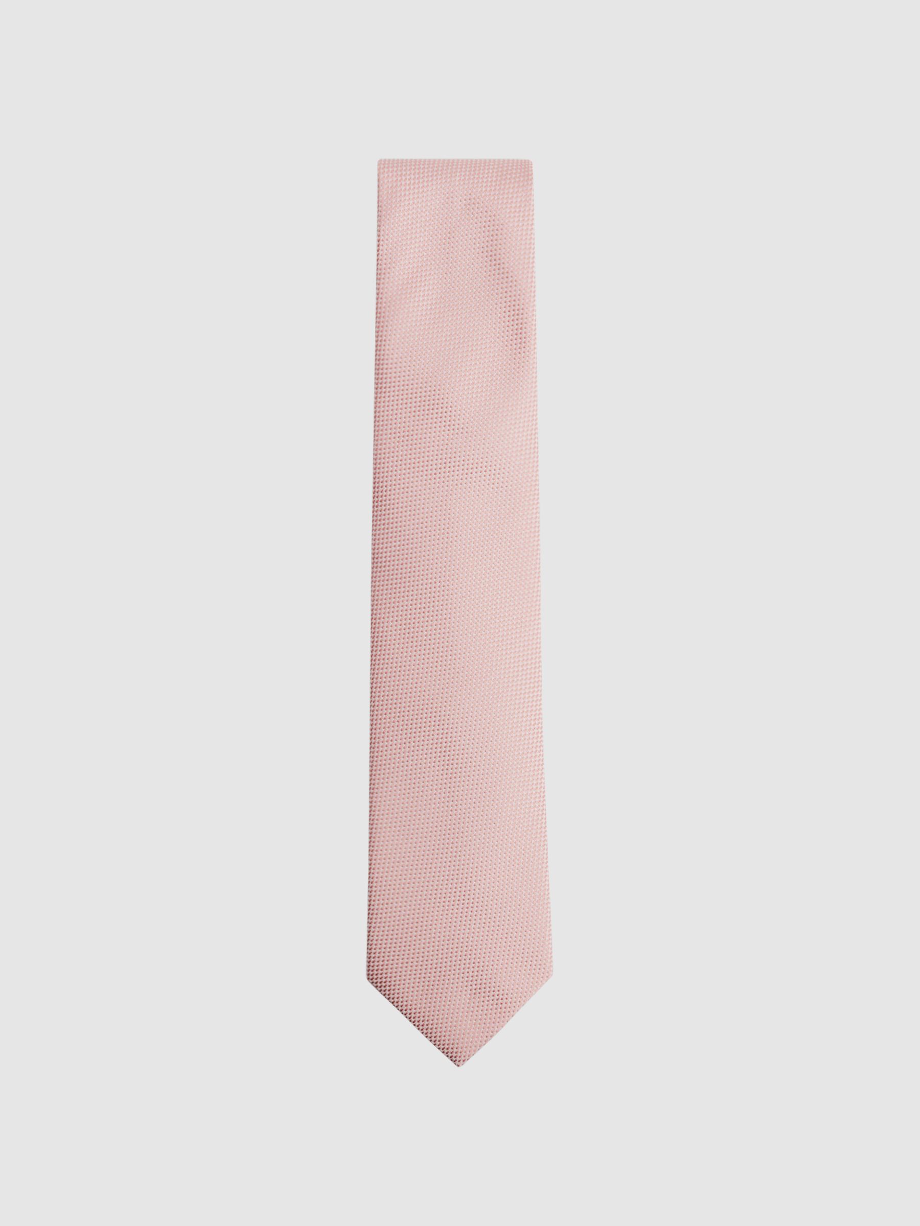 Textured Silk Blend Tie in Soft Pink - Image 1 of 5