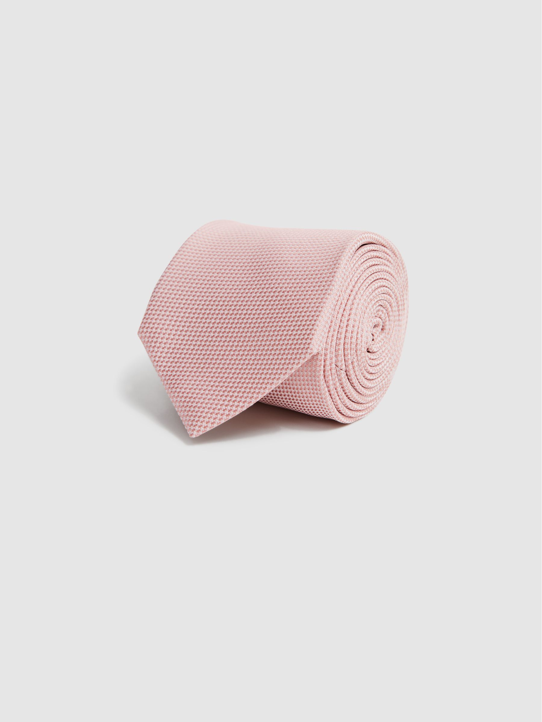 Textured Silk Blend Tie in Soft Pink - Image 3 of 5