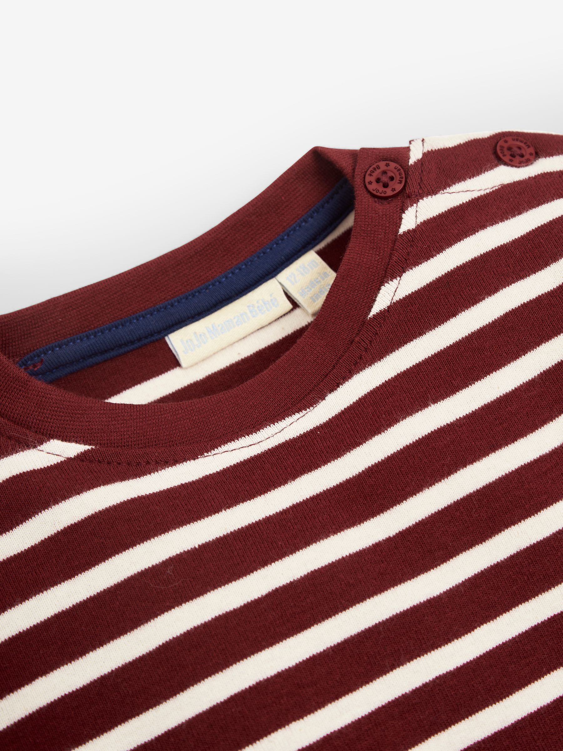 Burgundy Red Breton Long Sleeved Top - Image 4 of 4