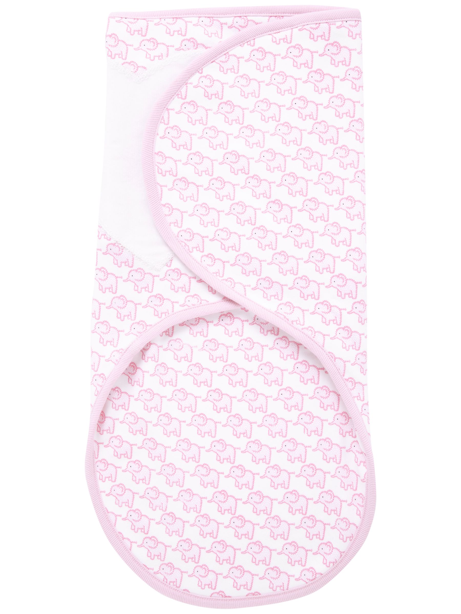 Pink Elephant Print Newborn Swaddle - Image 1 of 2