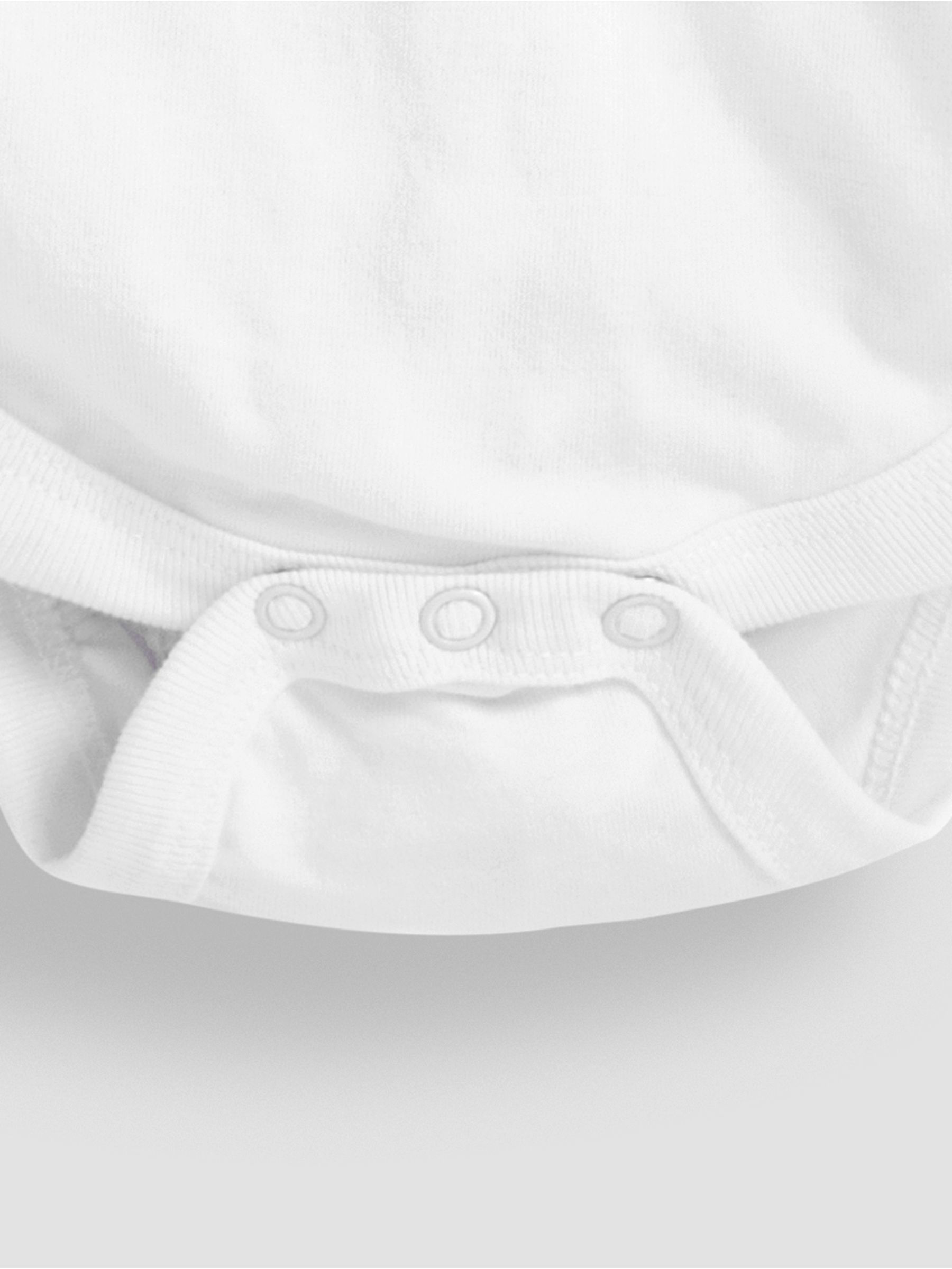 White Plain Long Sleeve Peter Pan Bodysuit - Image 3 of 3