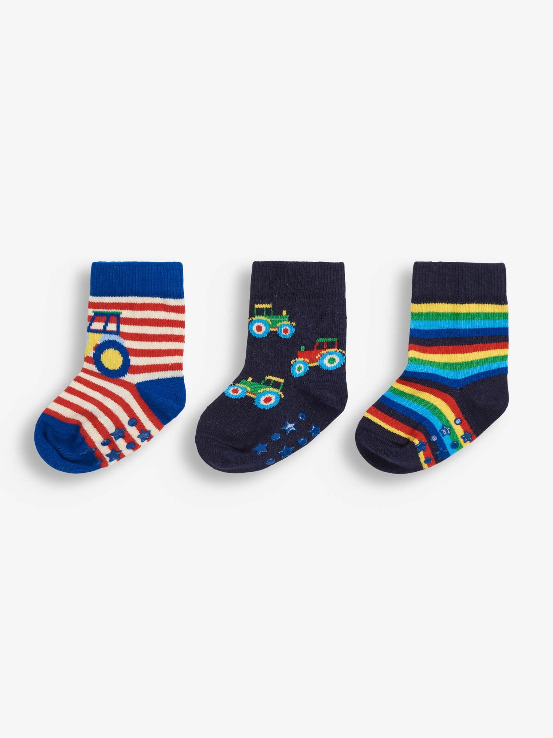 Navy Boys' 3-Pack Navy Tractor Cotton Rich Socks - Image 1 of 2