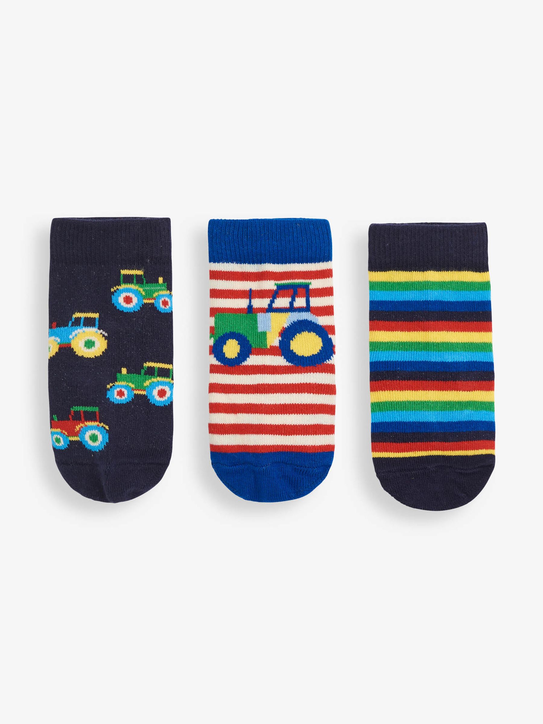 Navy Boys' 3-Pack Navy Tractor Cotton Rich Socks - Image 2 of 2