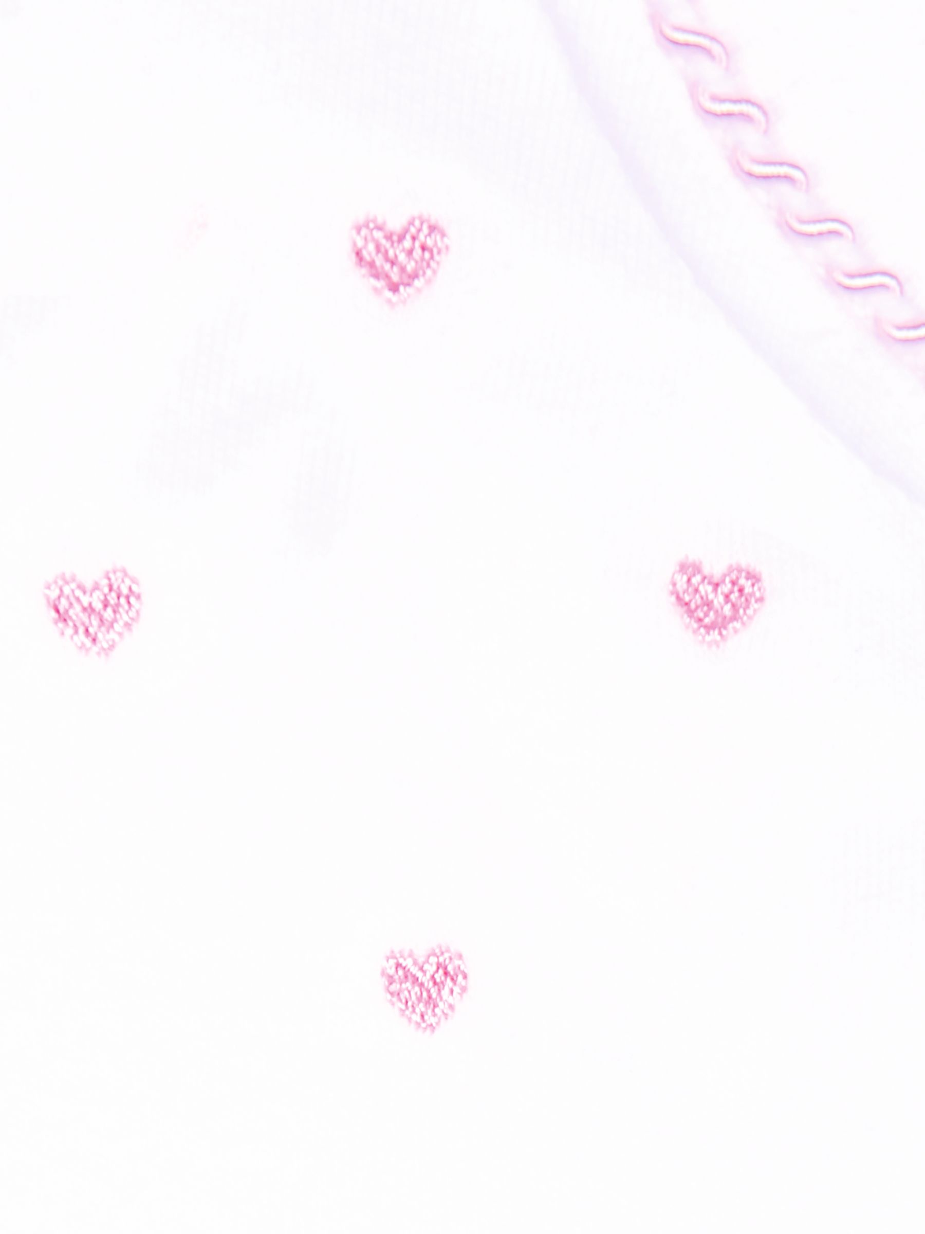 Pink Heart Embroidered Cotton Baby Sleepsuit - Image 5 of 5