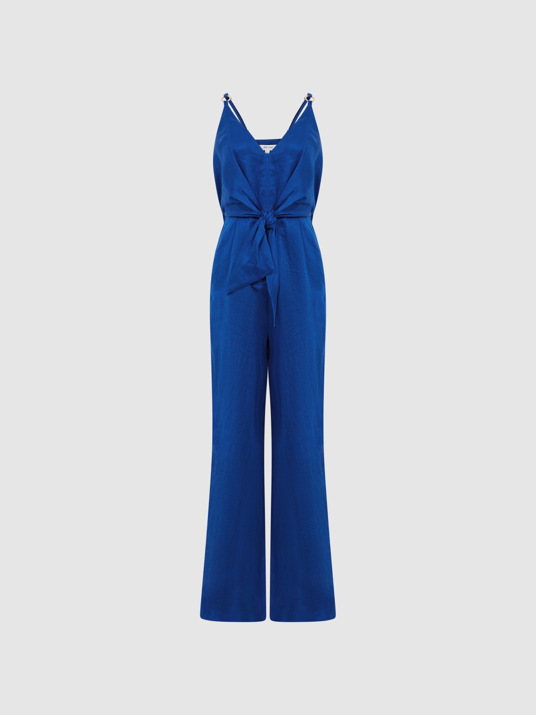 Linen Jumpsuit in Bright Blue - Image 2 of 7
