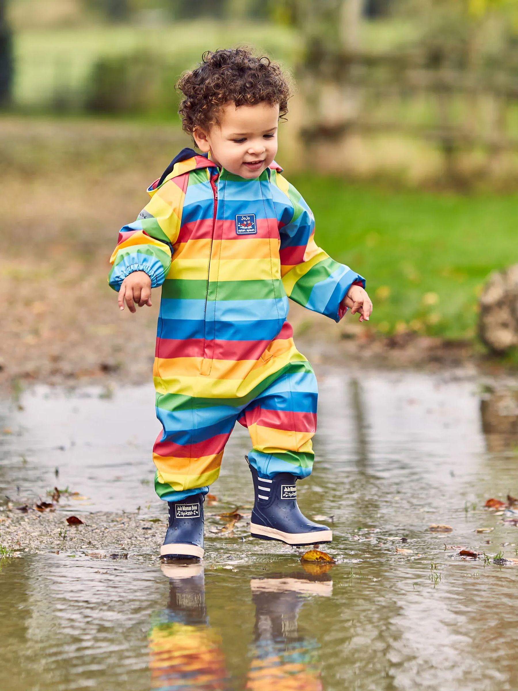 Multi Rainbow Lined Waterproof Puddle Suit JoJo Maman Bébé