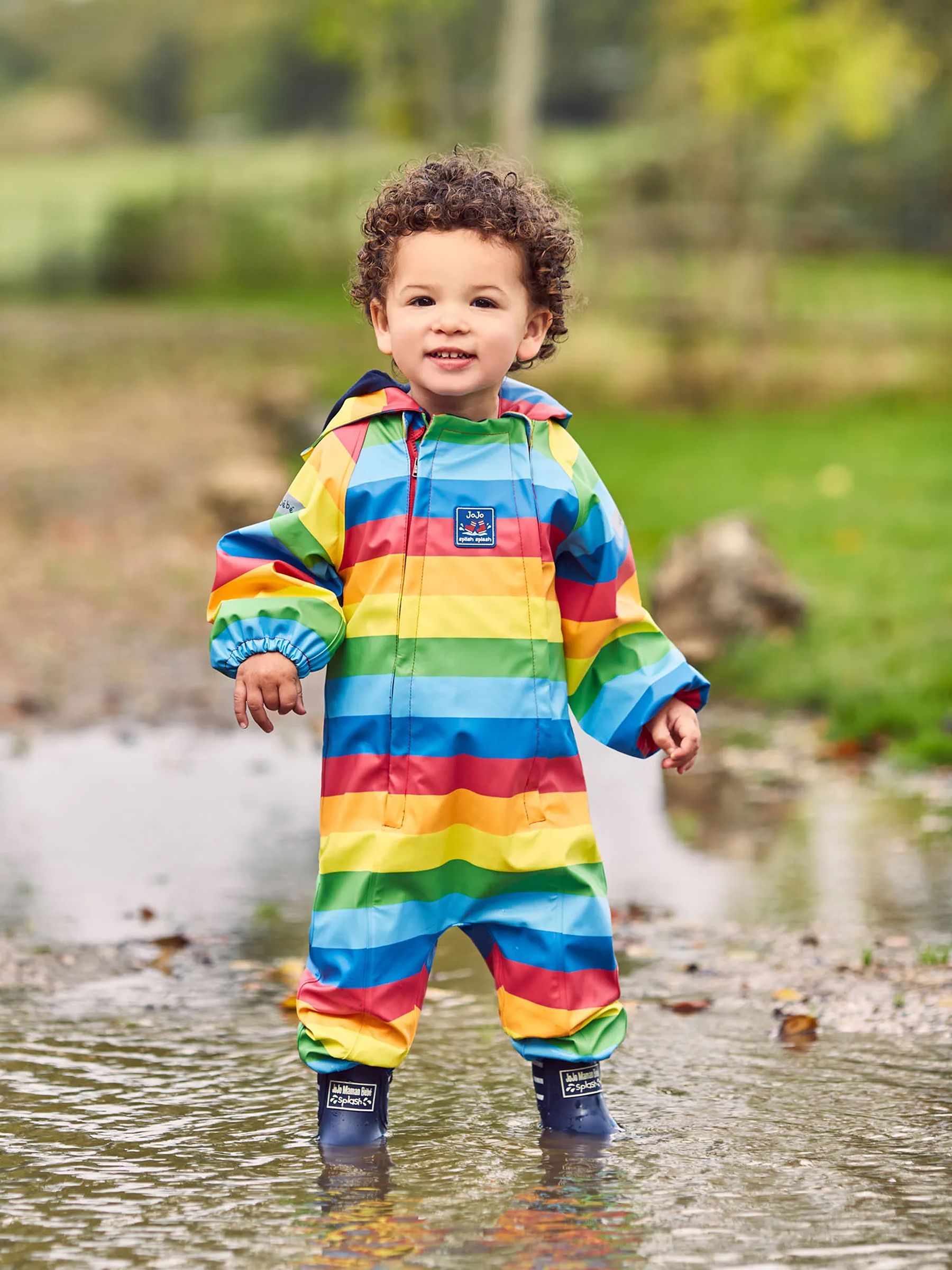 Multi Rainbow Lined Waterproof Puddle Suit - Image 1 of 7