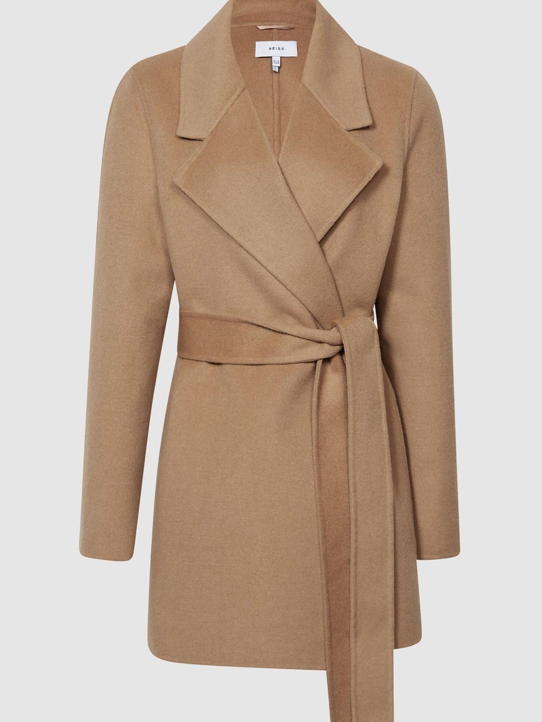 Belted Blindseam Short Coat in Camel - Image 2 of 6