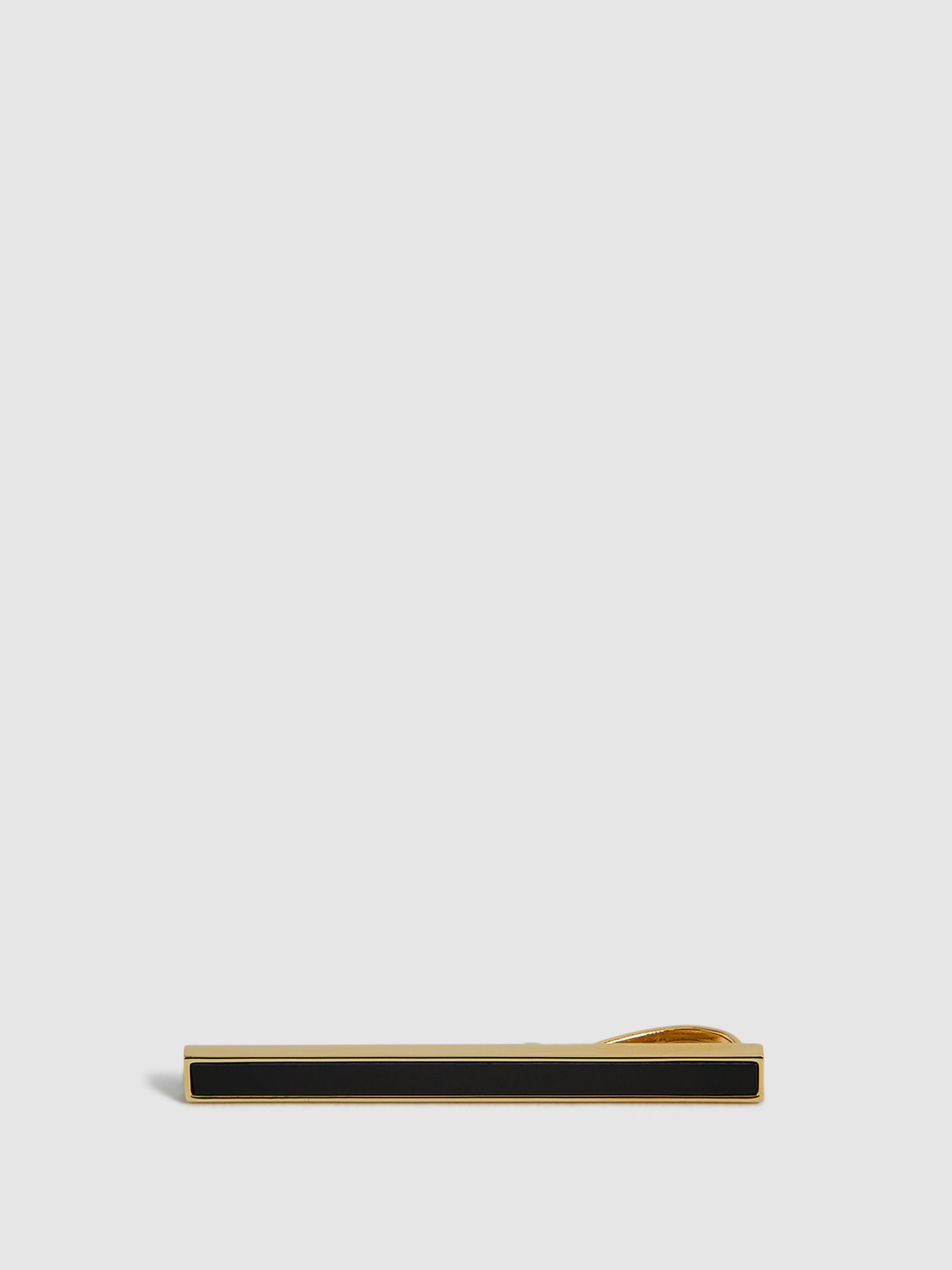 Stone Insert Tie Bar in Gold - Image 1 of 4