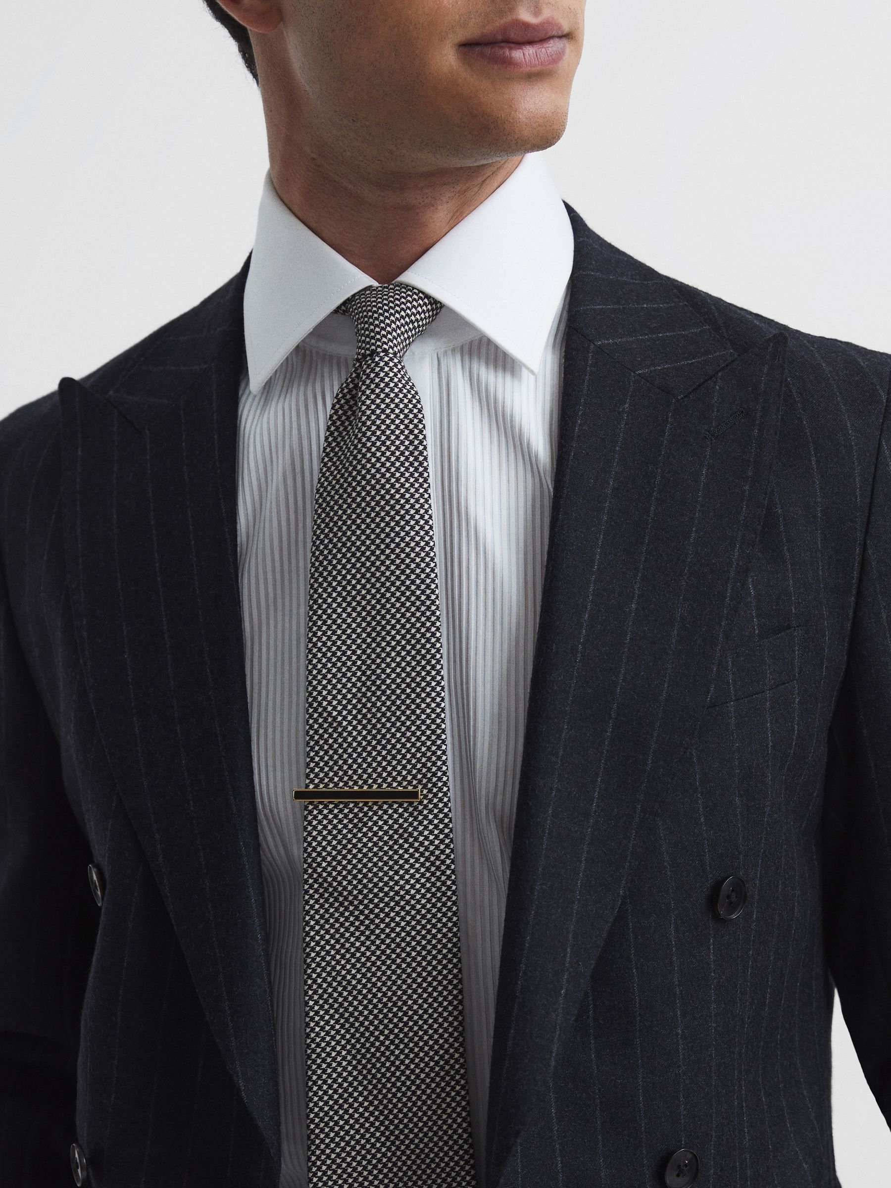 Stone Insert Tie Bar in Gold - Image 2 of 4
