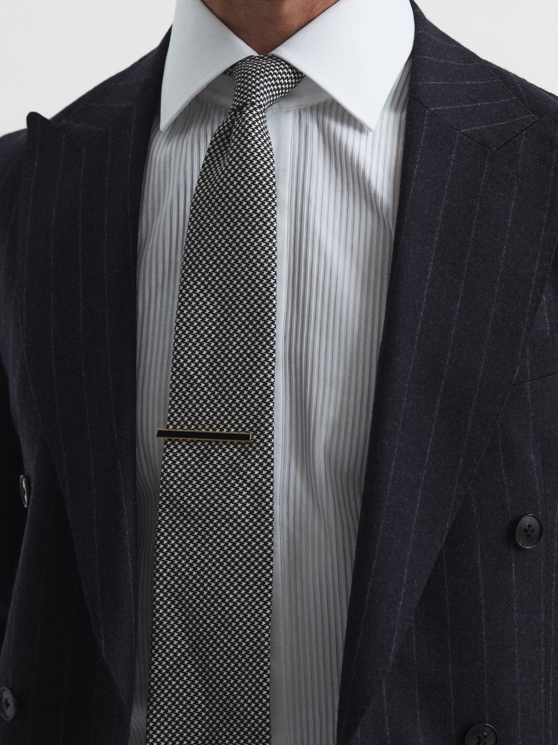 Stone Insert Tie Bar in Gold - Image 4 of 4