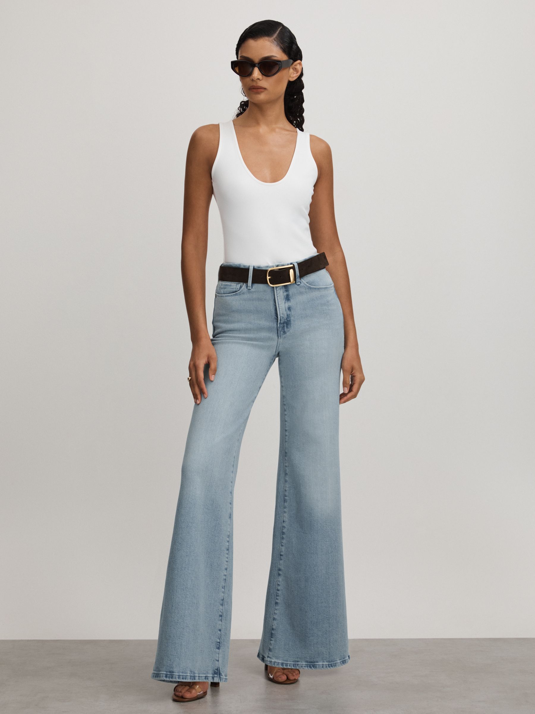 Good Waist Palazzo Pale Blue Palazzo Jeans - Image 3 of 6