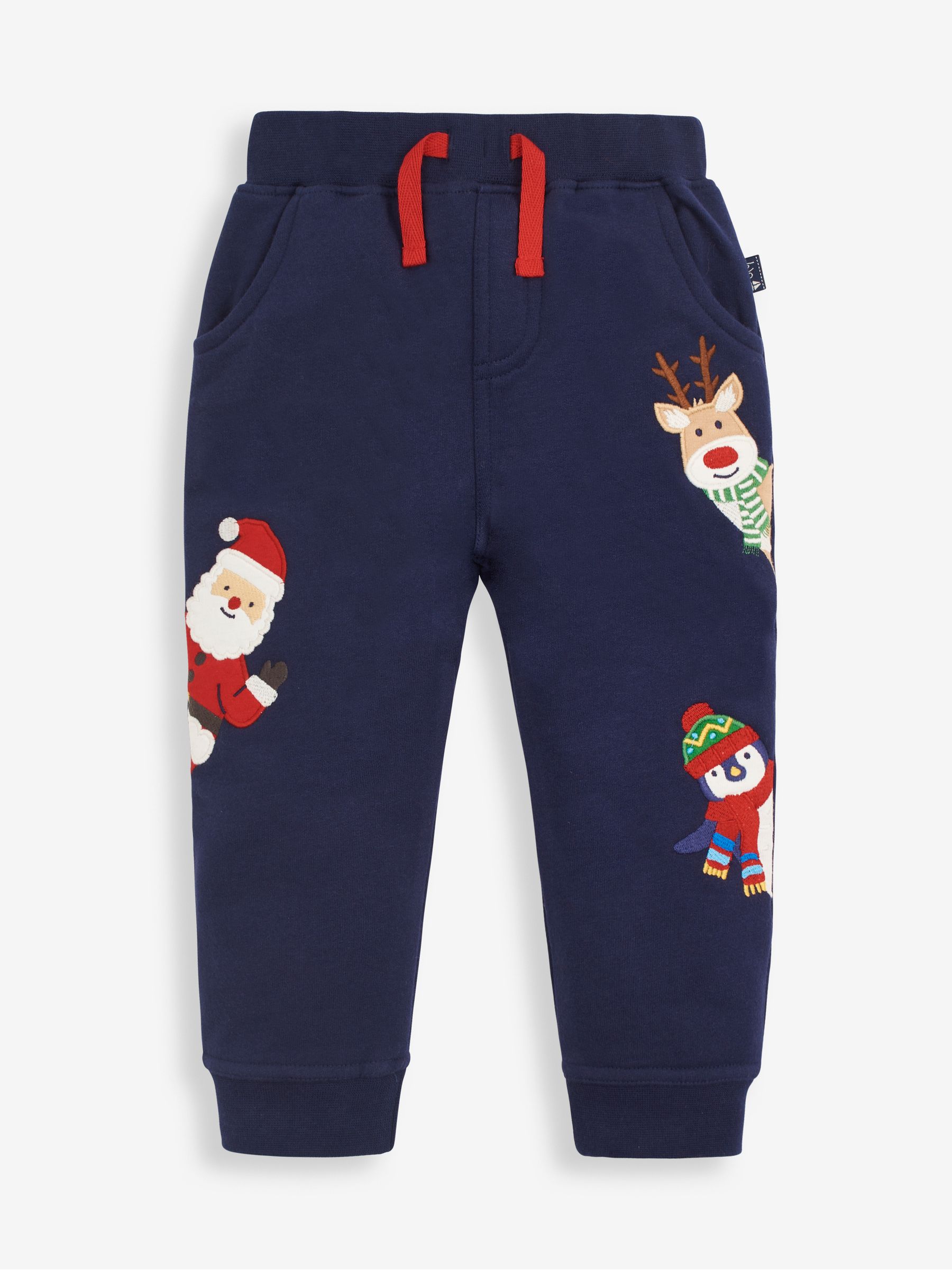 Christmas Appliqué Joggers in Navy - Image 1 of 7