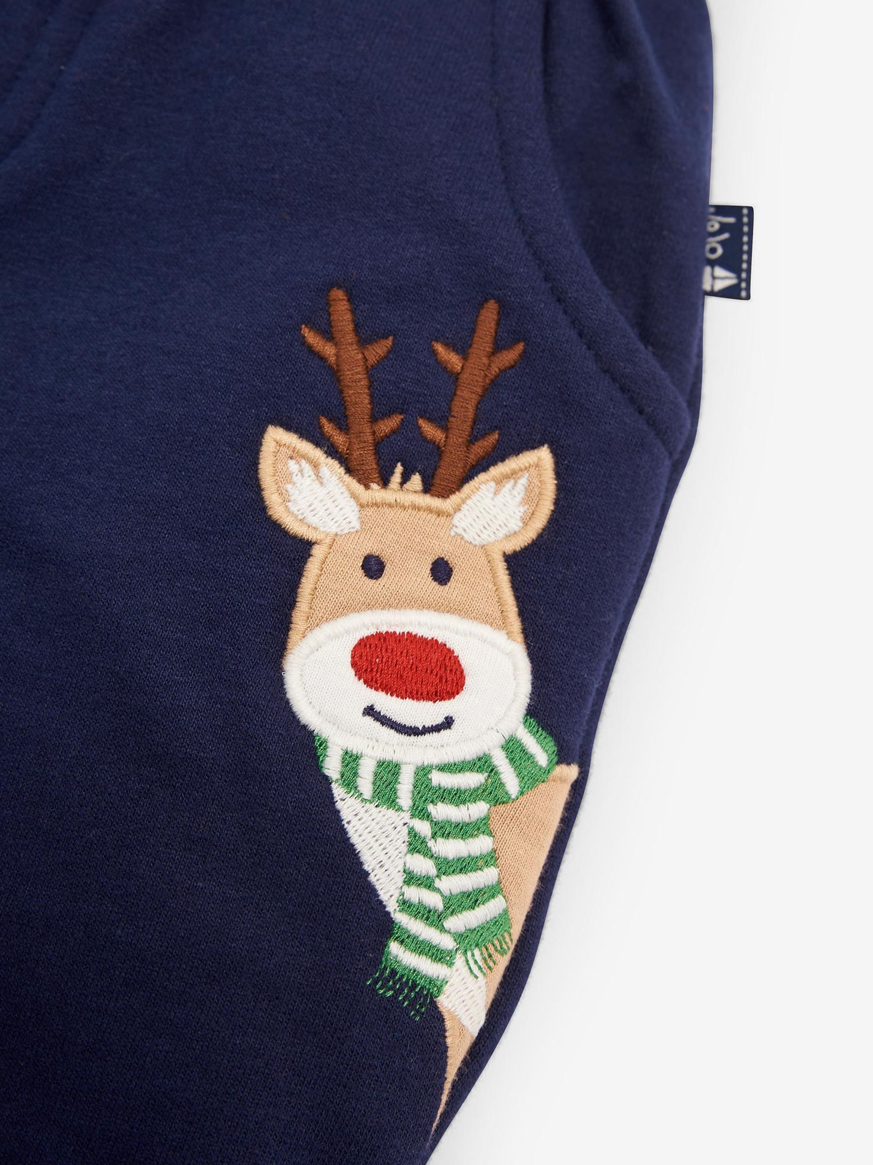 Christmas Appliqué Joggers in Navy - Image 6 of 7