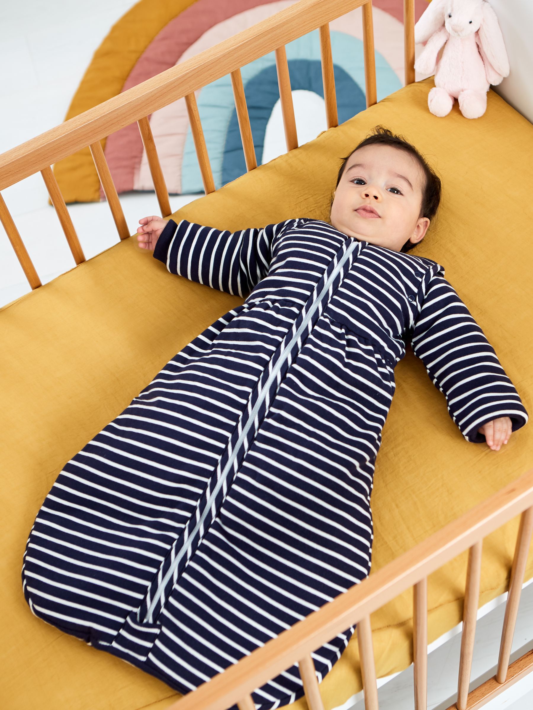 Stripe Cosy 3.5 Tog Baby Sleeping Bag in Navy - Image 4 of 4