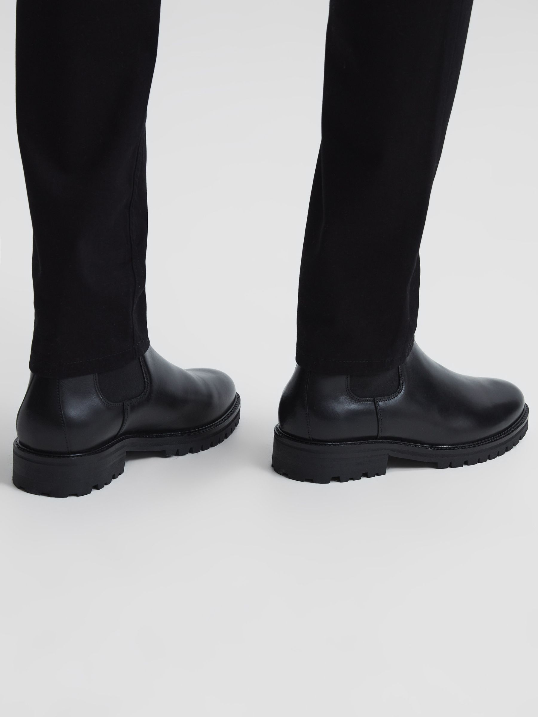 Leather Chelsea Boots in Black - Image 3 of 6