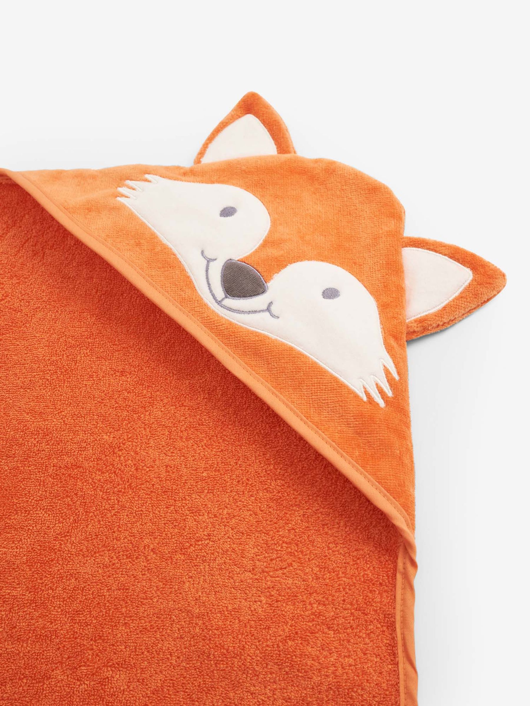 Fox Hooded Towel in Orange - Image 2 of 3