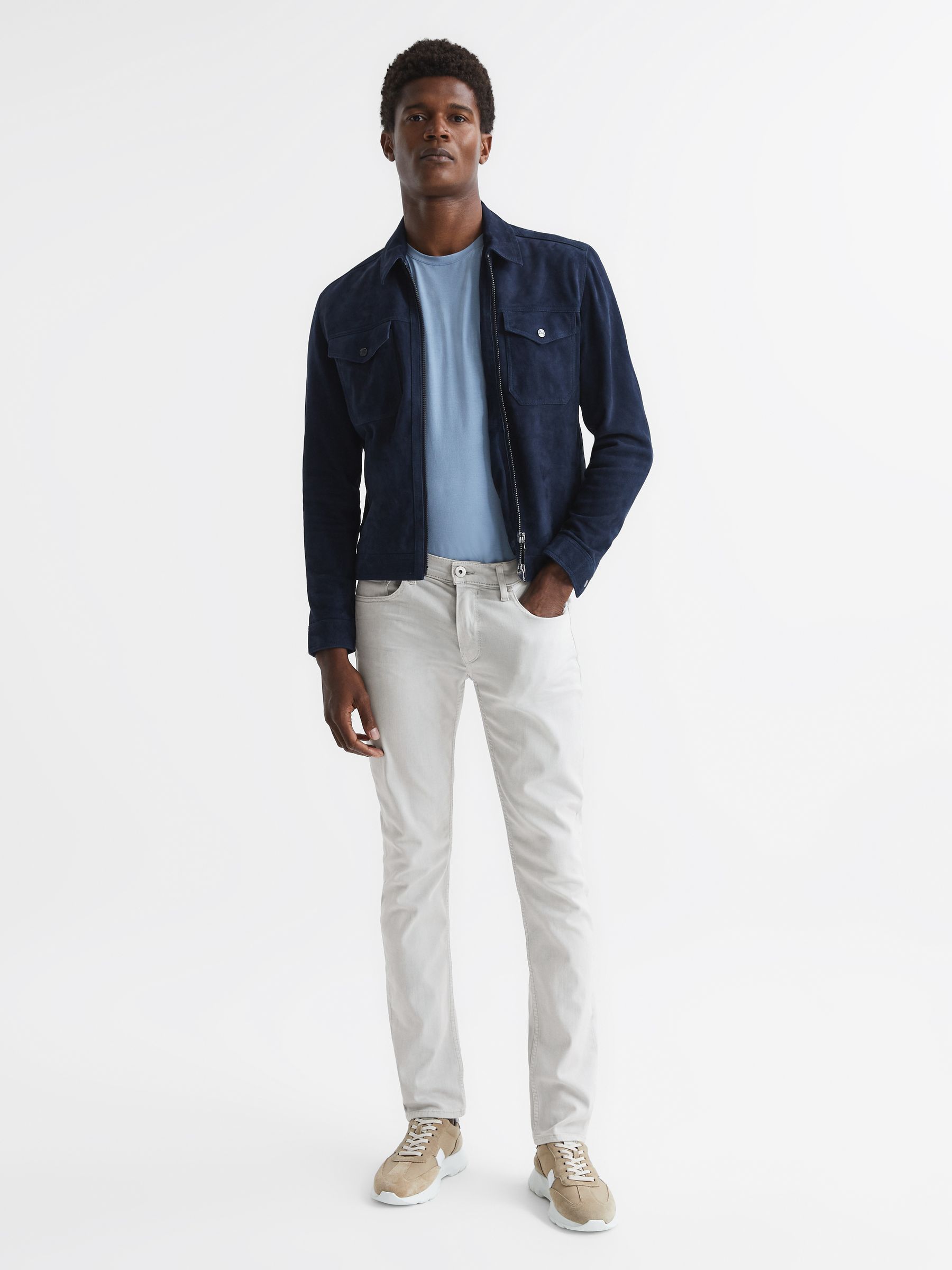 Paige High Stretch Slim Fit Jeans in Vintage Fossil Rock - Image 7 of 7