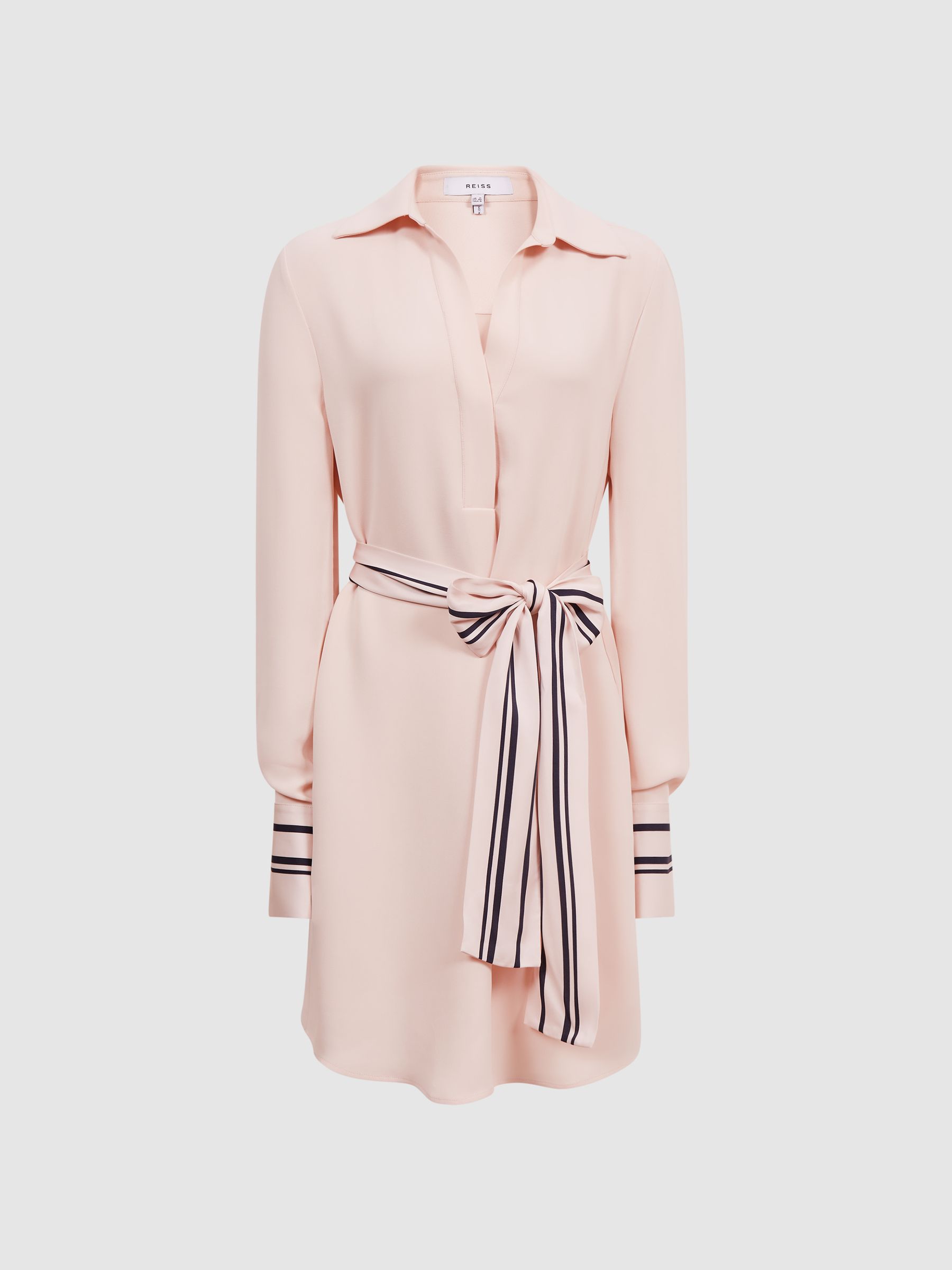 Stripe Detail Mini Dress in Nude - Image 2 of 7