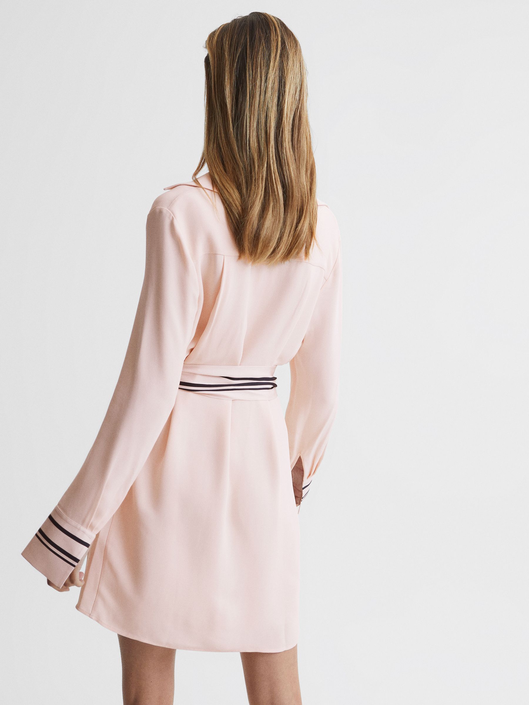 Stripe Detail Mini Dress in Nude - Image 5 of 7