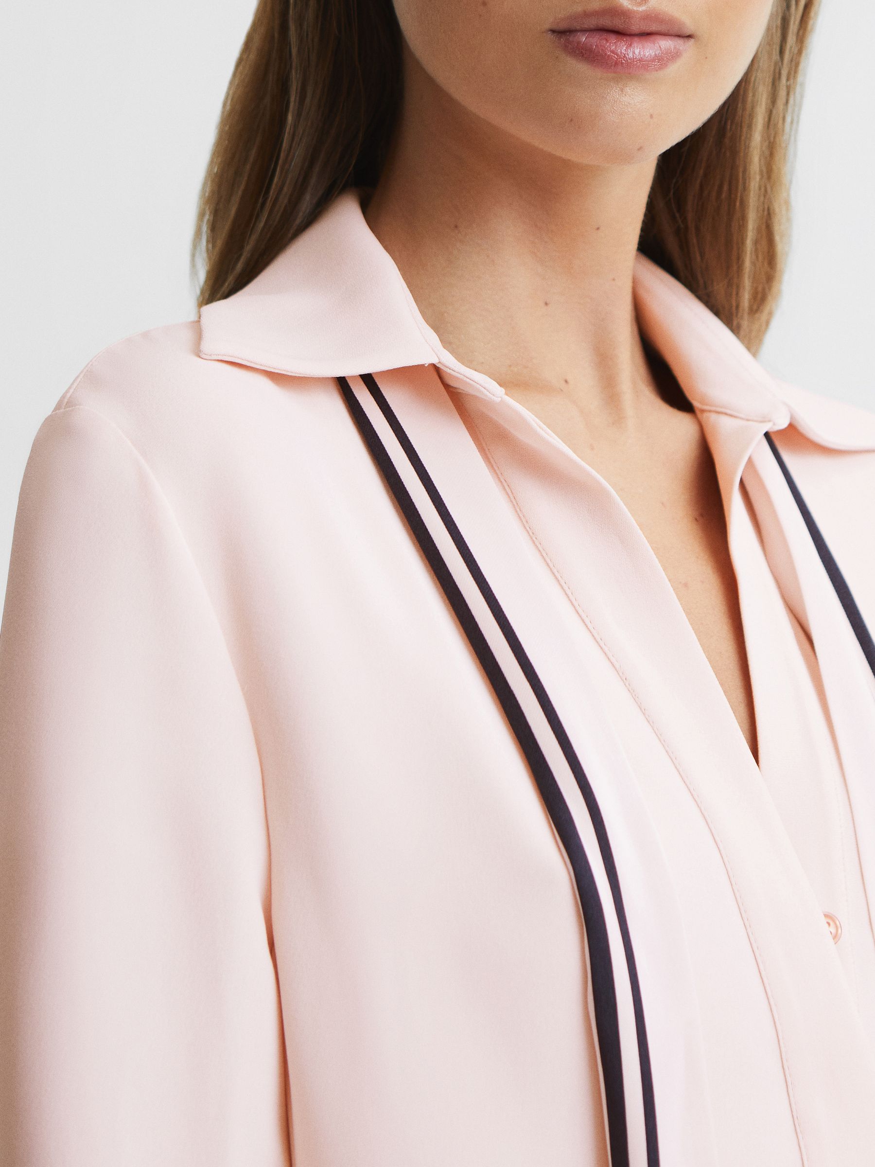 Stripe Detail Mini Dress in Nude - Image 6 of 7