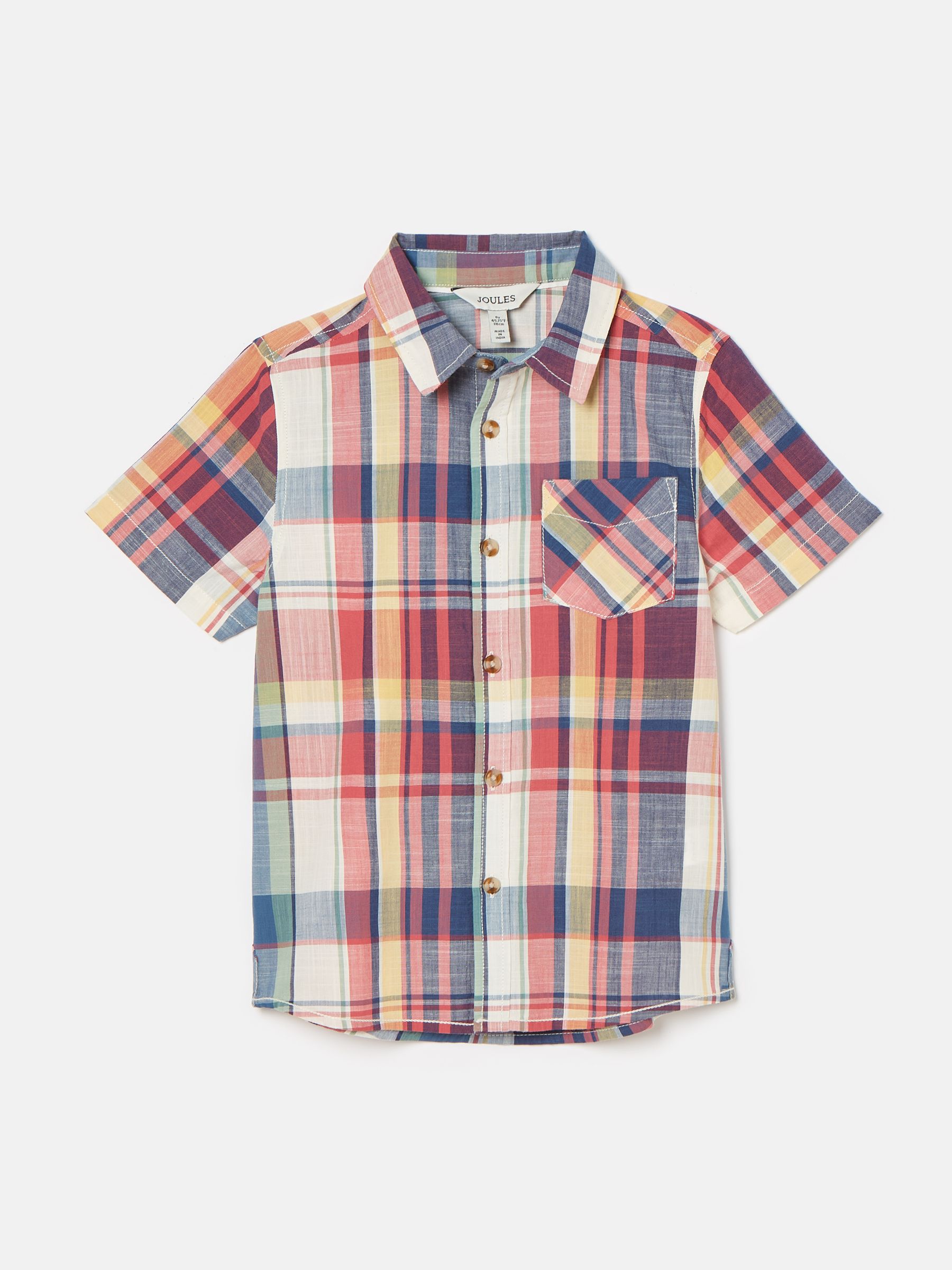 Boys' Wilson Red Cotton Check Shirt | Joules