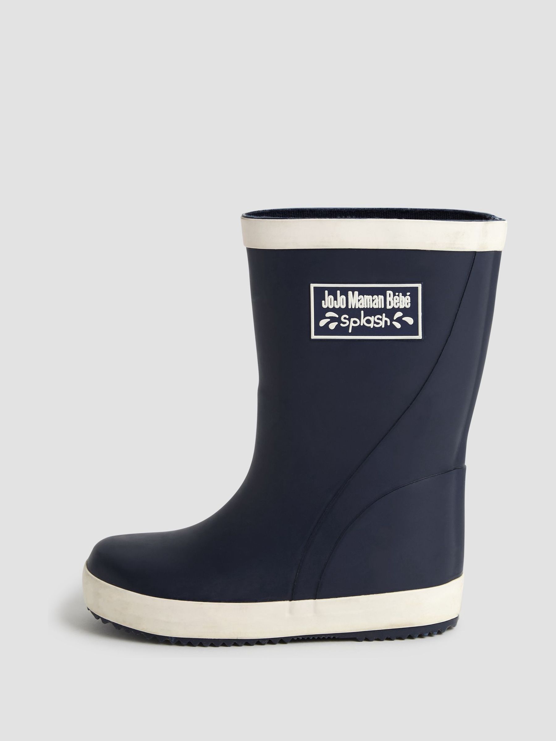 Navy Blue Contrast Trim Lined Wellies - Image 4 of 4