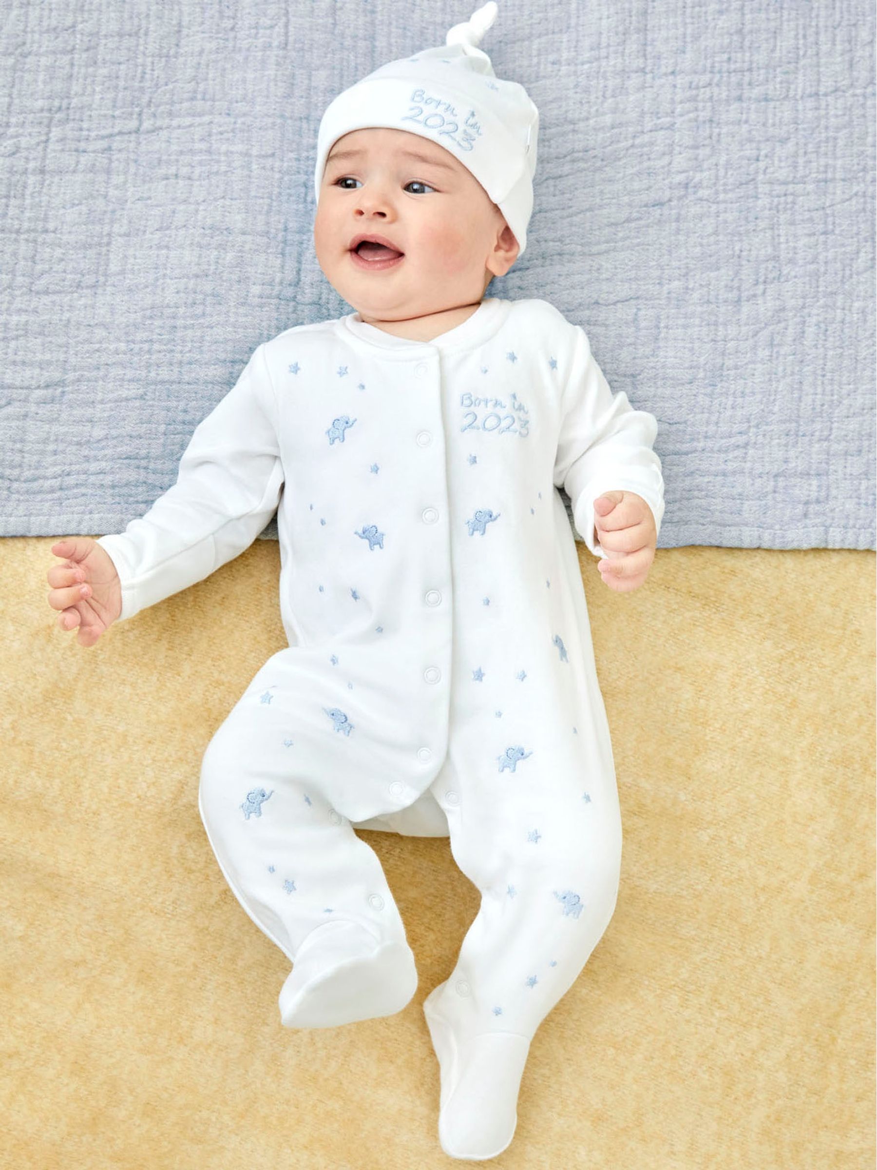Blue Born in 2023 Embroidered Sleepsuit - Image 1 of 3