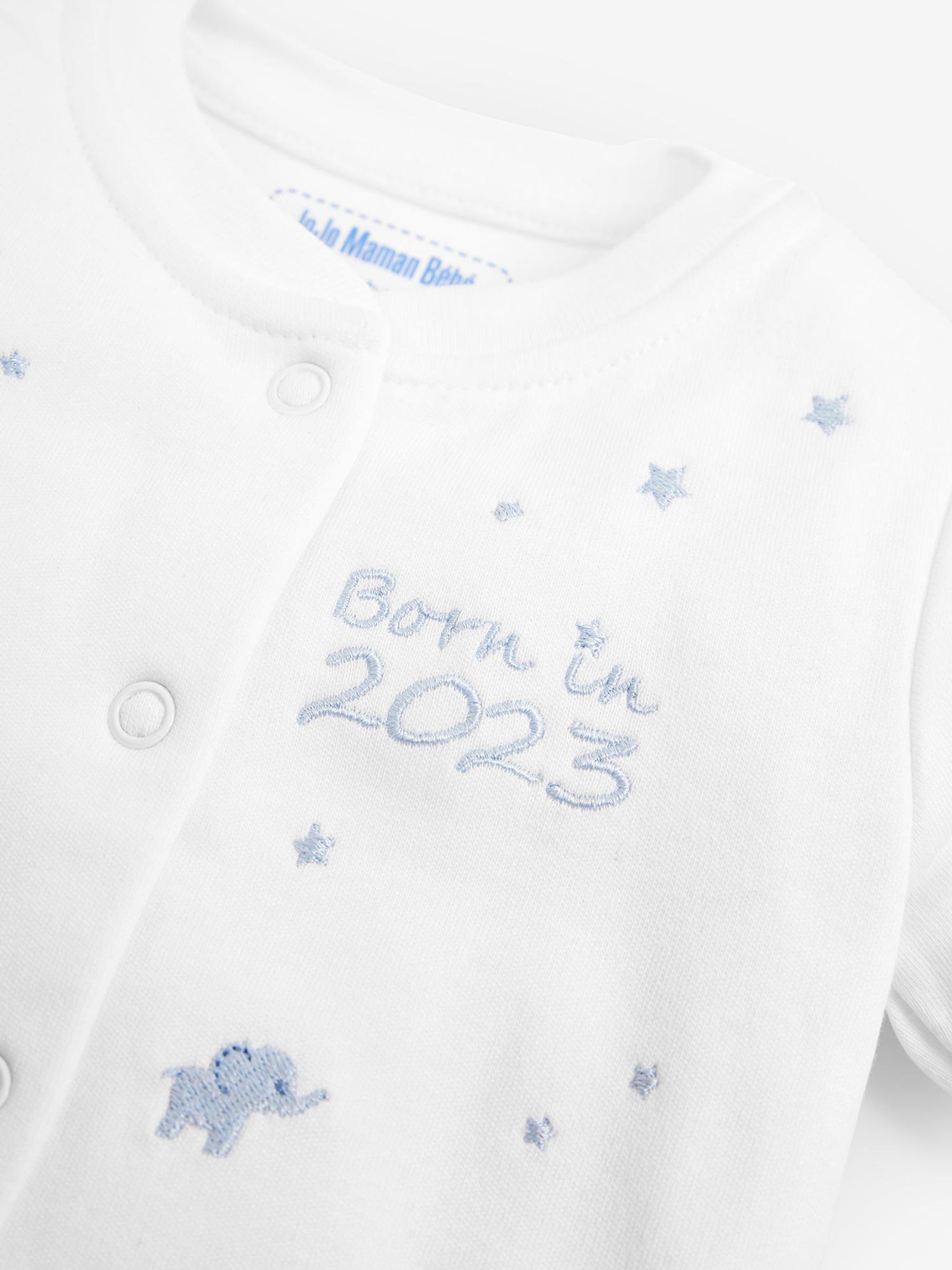 Blue Born in 2023 Embroidered Sleepsuit - Image 3 of 3