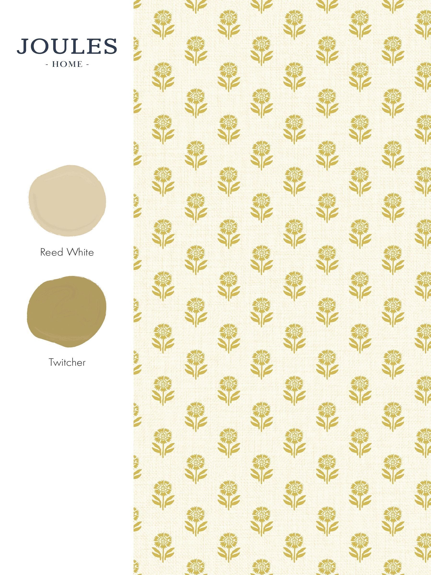 Cream Yellow Woodblock Floral 10M Wallpaper - Image 5 of 5