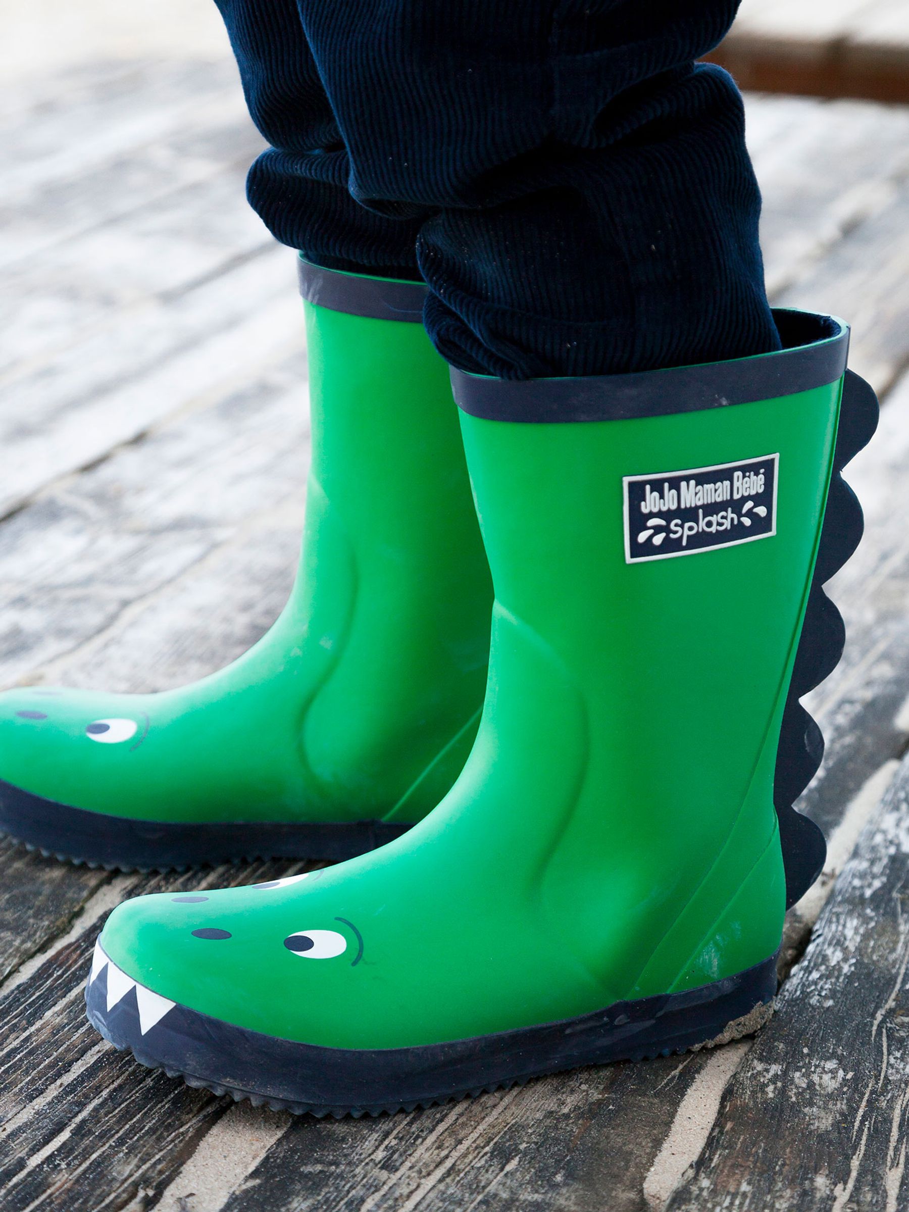 Green Dino Printed Lined Wellies - Image 3 of 9