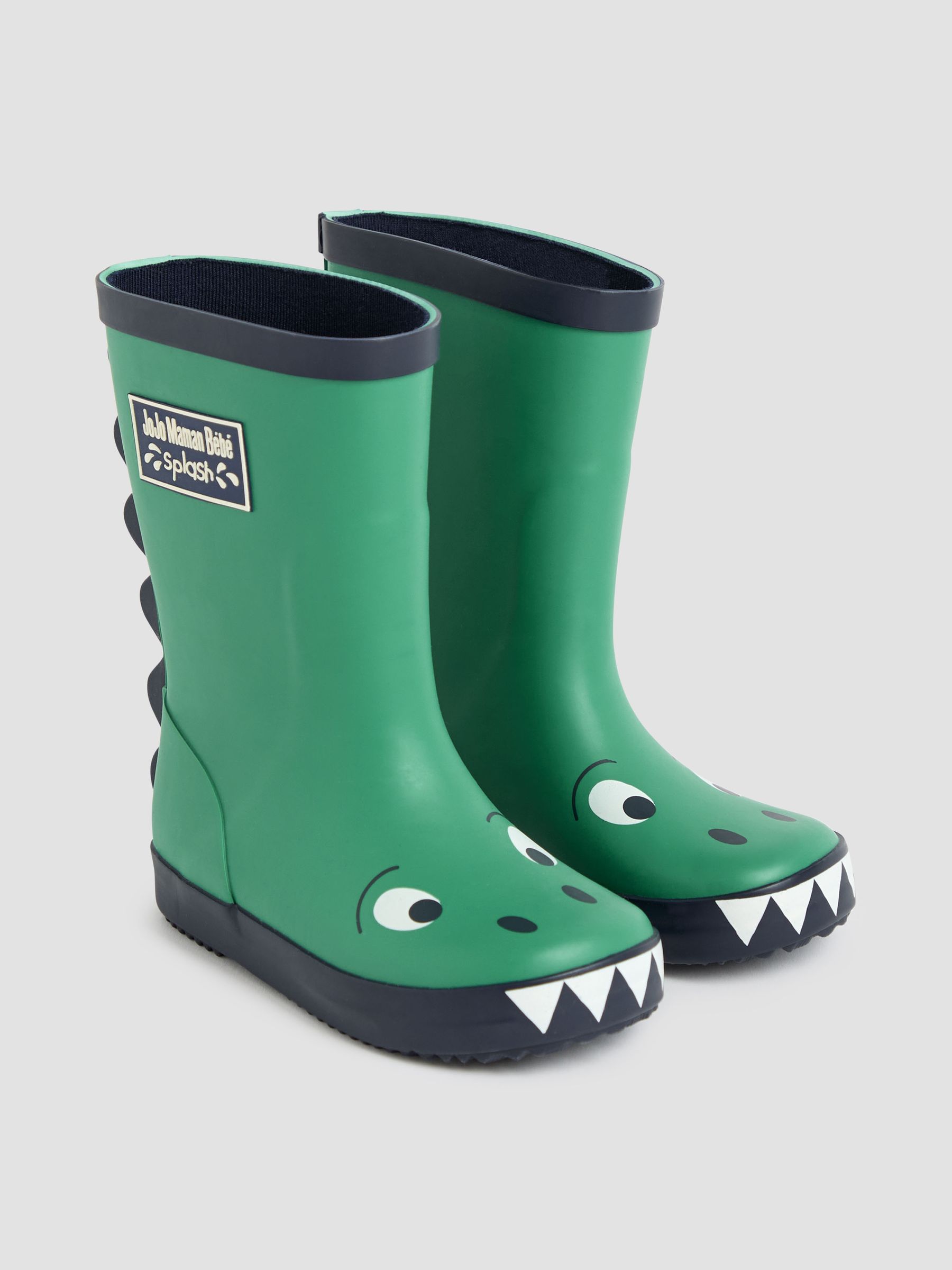 Green Dino Printed Lined Wellies - Image 4 of 9