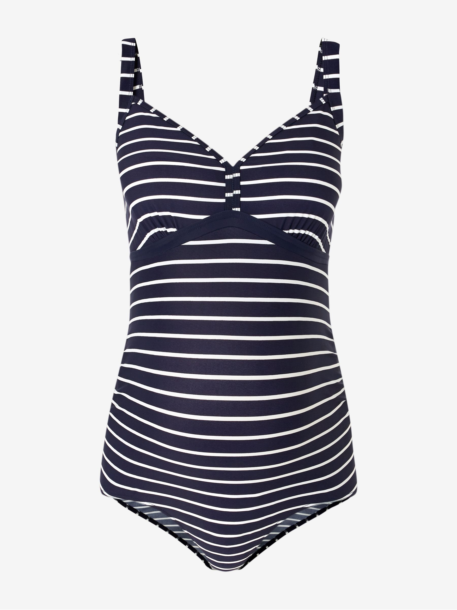 Navy & White Stripe Maternity Swimsuit in Navy White Stripe - Image 4 of 5
